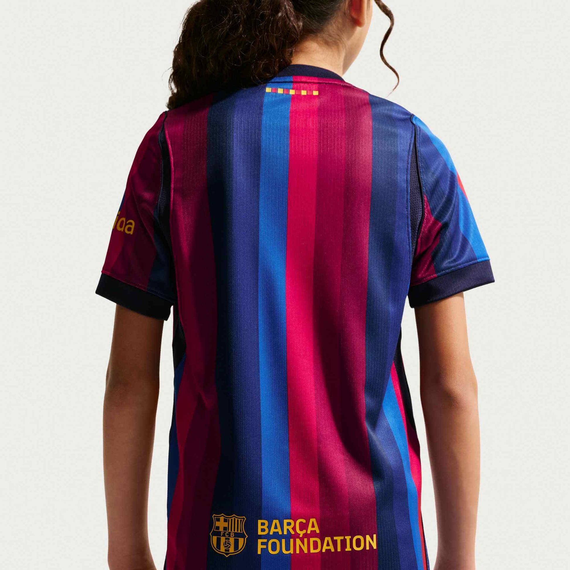 Nike 2026-27 Barcelona Youth Stadium Home Soccer Jersey (Model - Back)