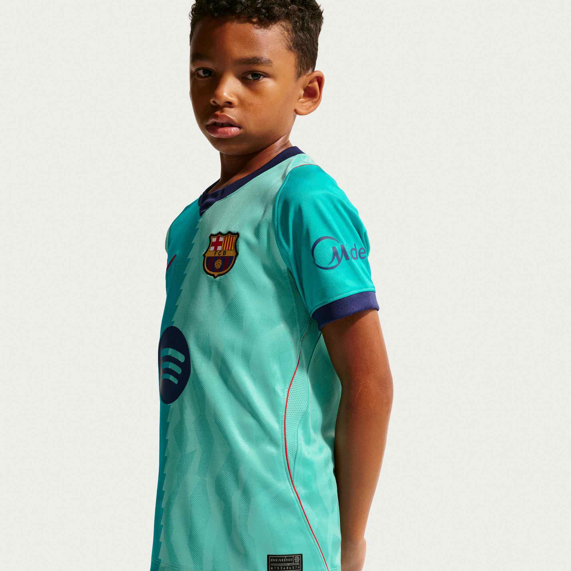 Nike 2026-27 Barcelona Youth Stadium Third Soccer Jersey (Model 2 - Front)