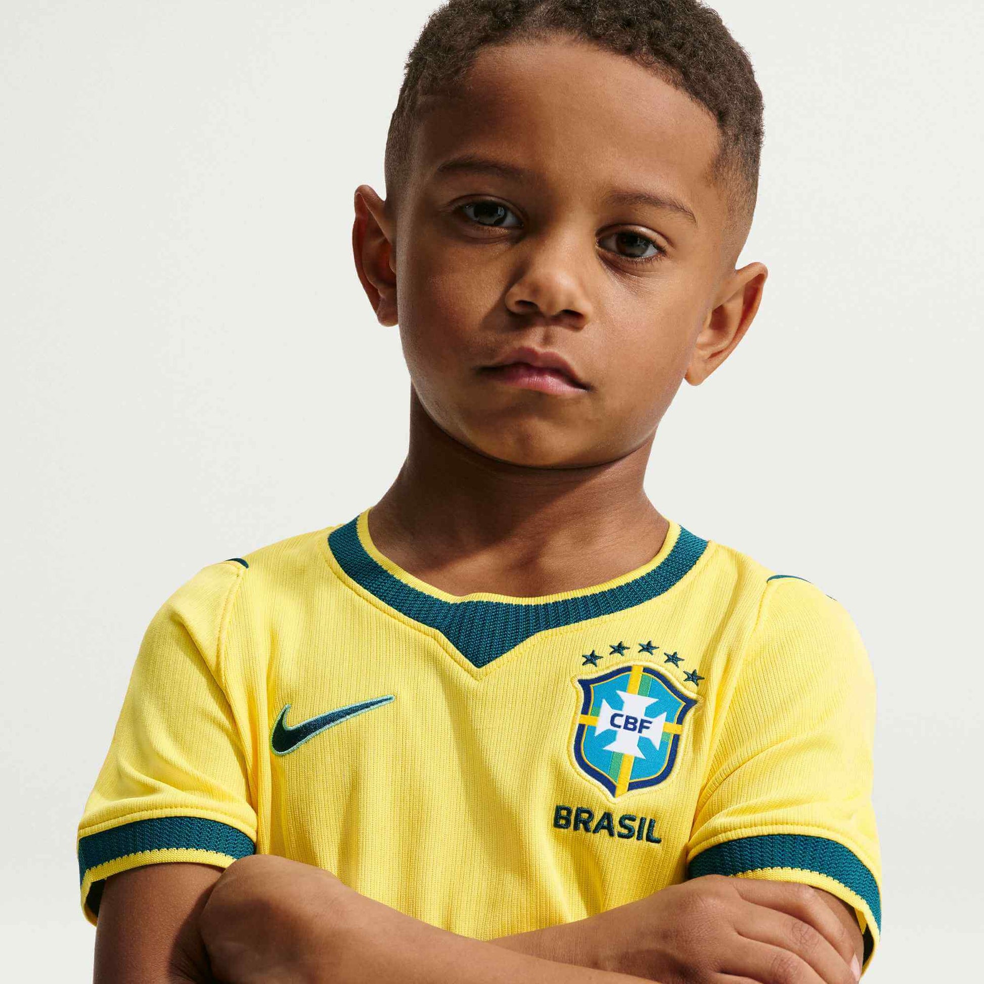 Nike 2026-27 Brazil Little Kids' Stadium Home Soccer Jersey (Detail 2)