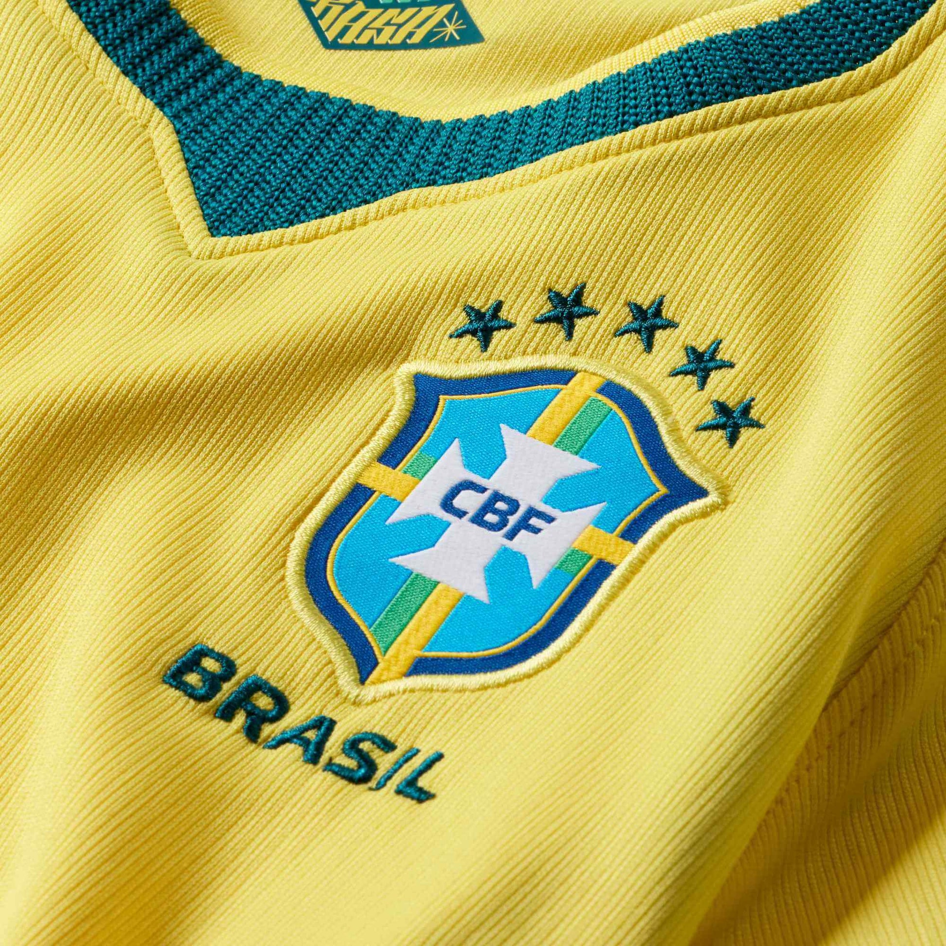 Nike 2026-27 Brazil Little Kids' Stadium Home Soccer Jersey (Detail 3)