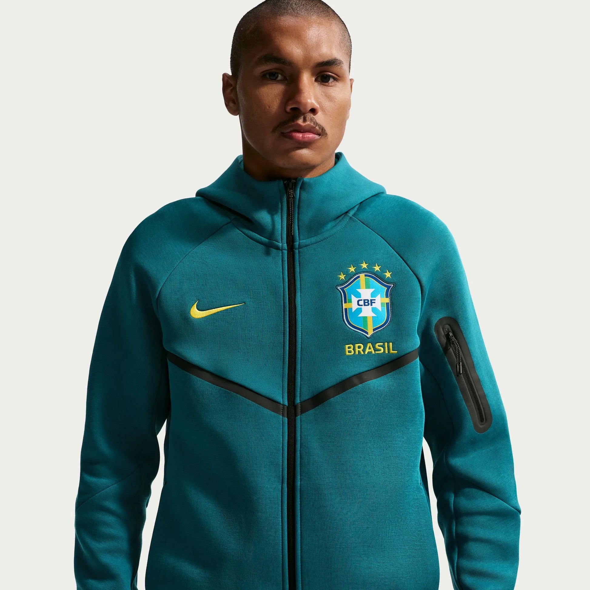 Nike 2026-27 Brazil Men's Full-Zip Tech Fleece Hoodie (Detail 1)