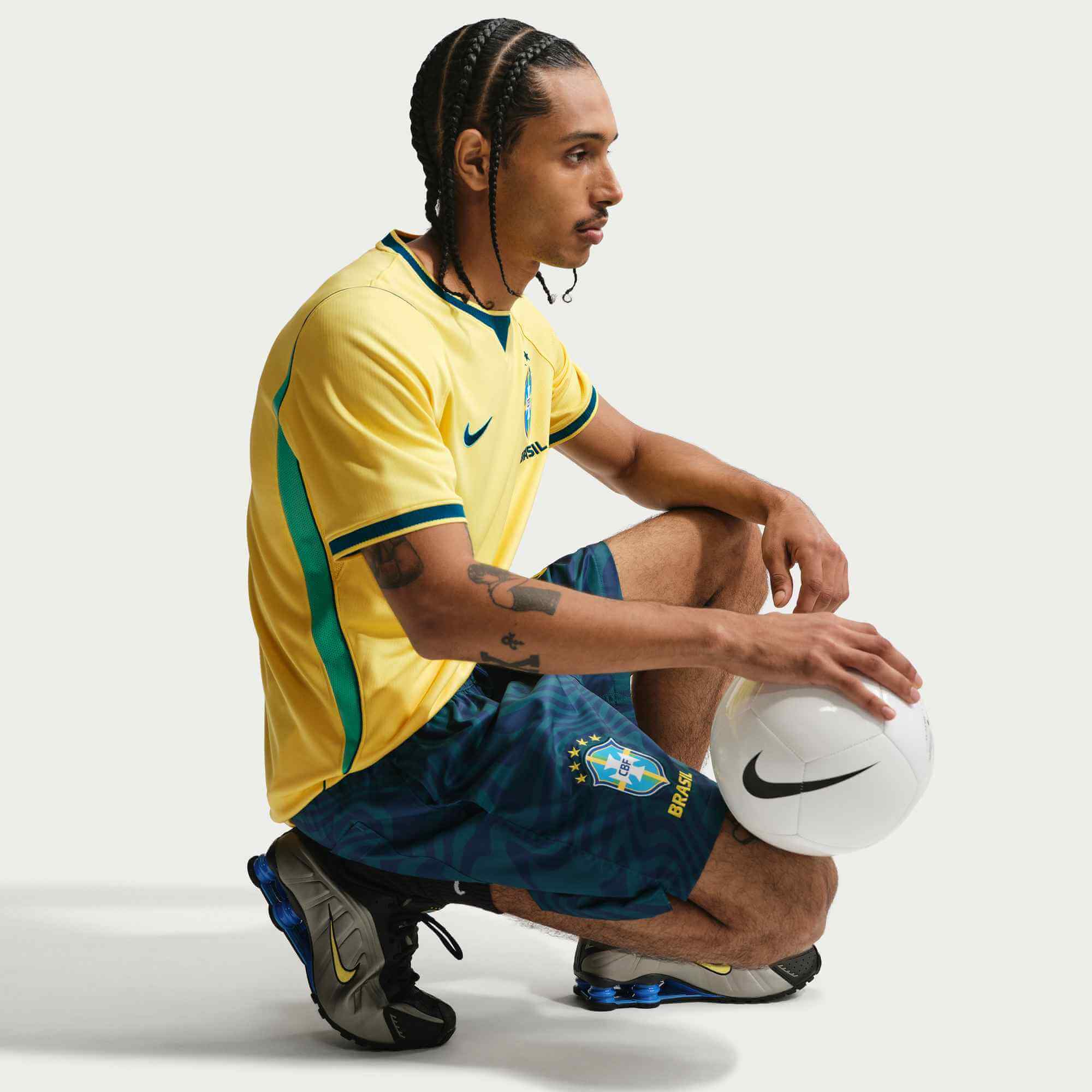 Nike 2026-27 Brazil Men's Stadium Home Soccer Jersey (Model - Side)