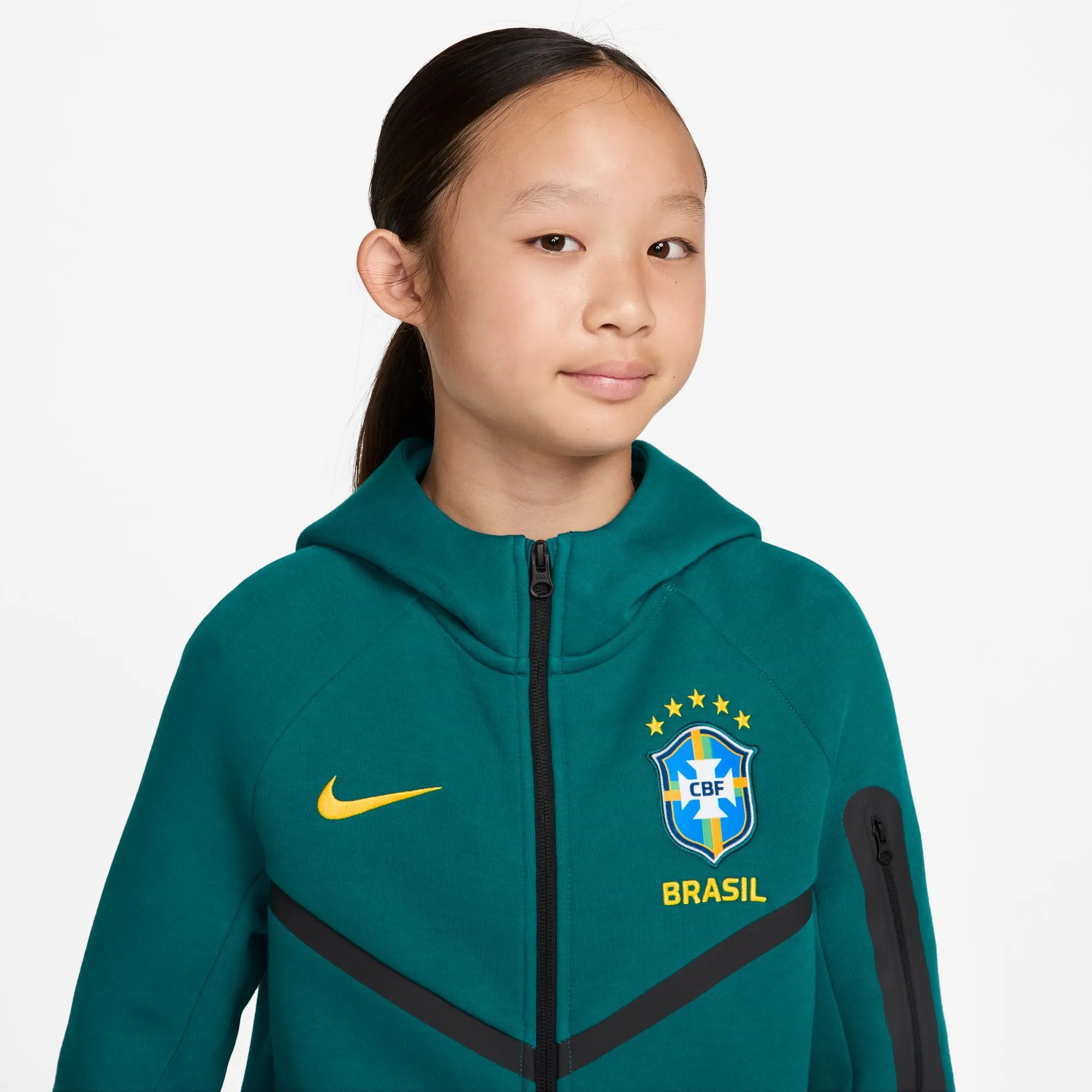 Nike 2026-27 Brazil Youth Full-Zip Tech Fleece Hoodie
