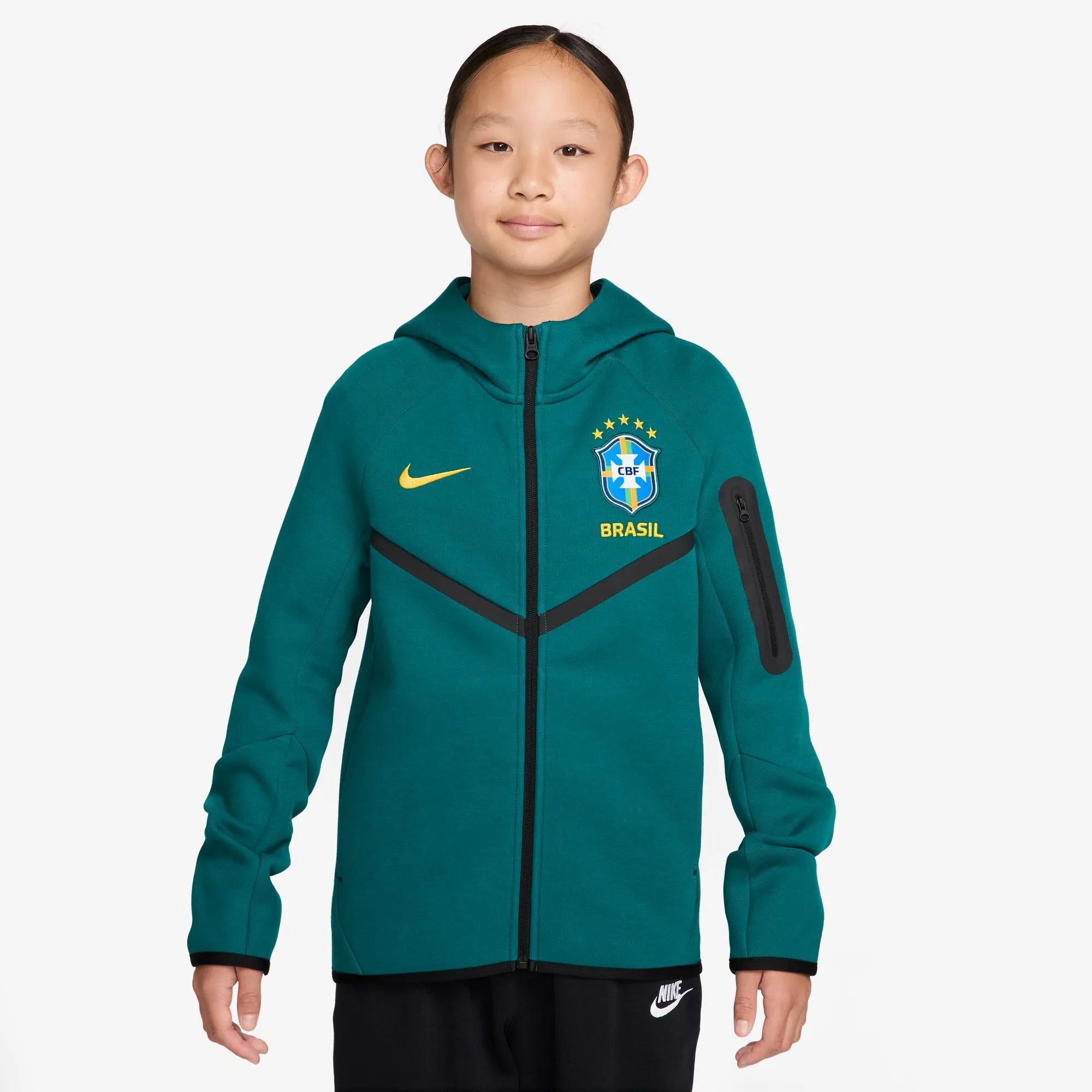 Nike 2026-27 Brazil Youth Full-Zip Tech Fleece Hoodie