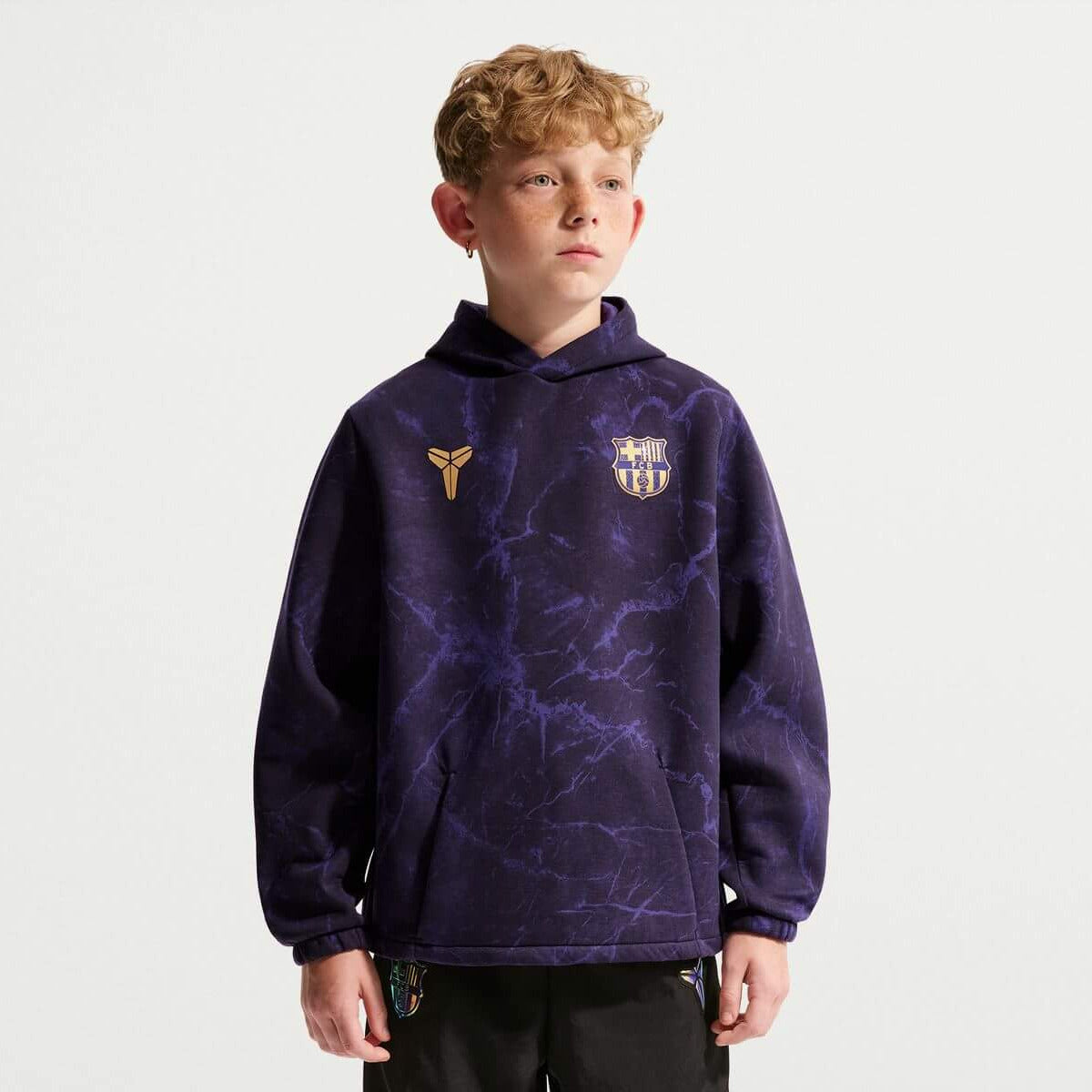 Nike 2026-27 FC Barcelona Youth Away Pullover Hoodie (Model 1 - Front)