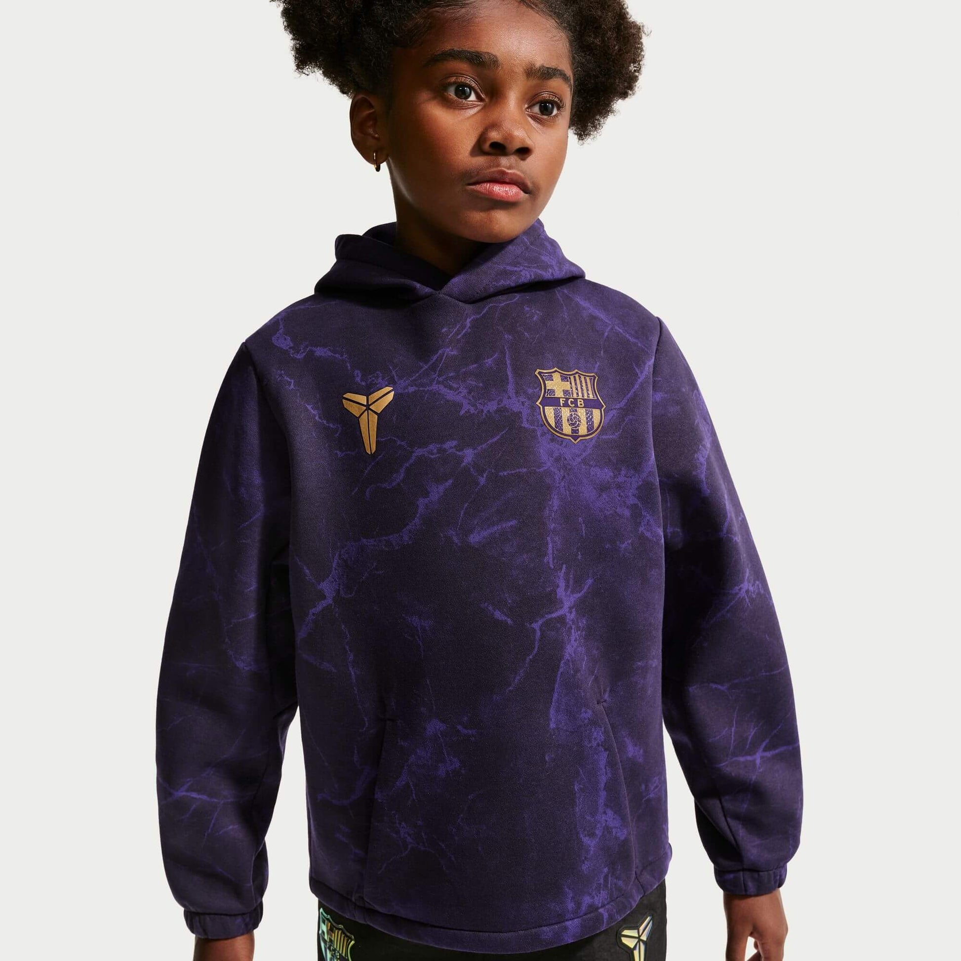 Nike 2026-27 FC Barcelona Youth Away Pullover Hoodie (Model 2 - Front)