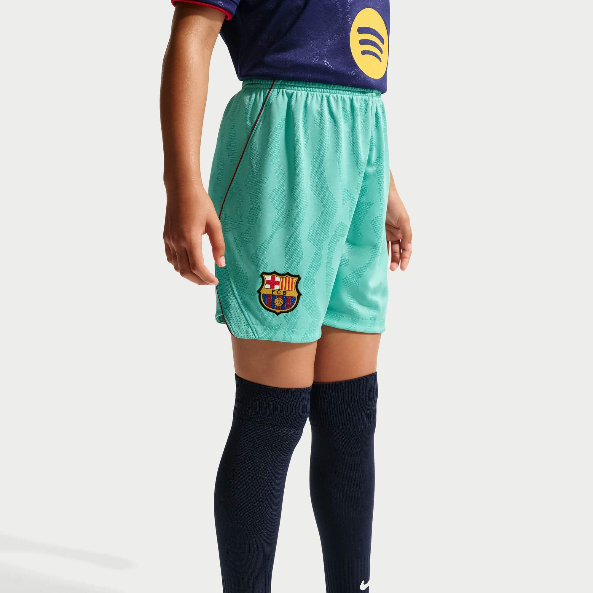 Nike 2026-27 FC Barcelona Youth Stadium Third Shorts (Model - Side 1)