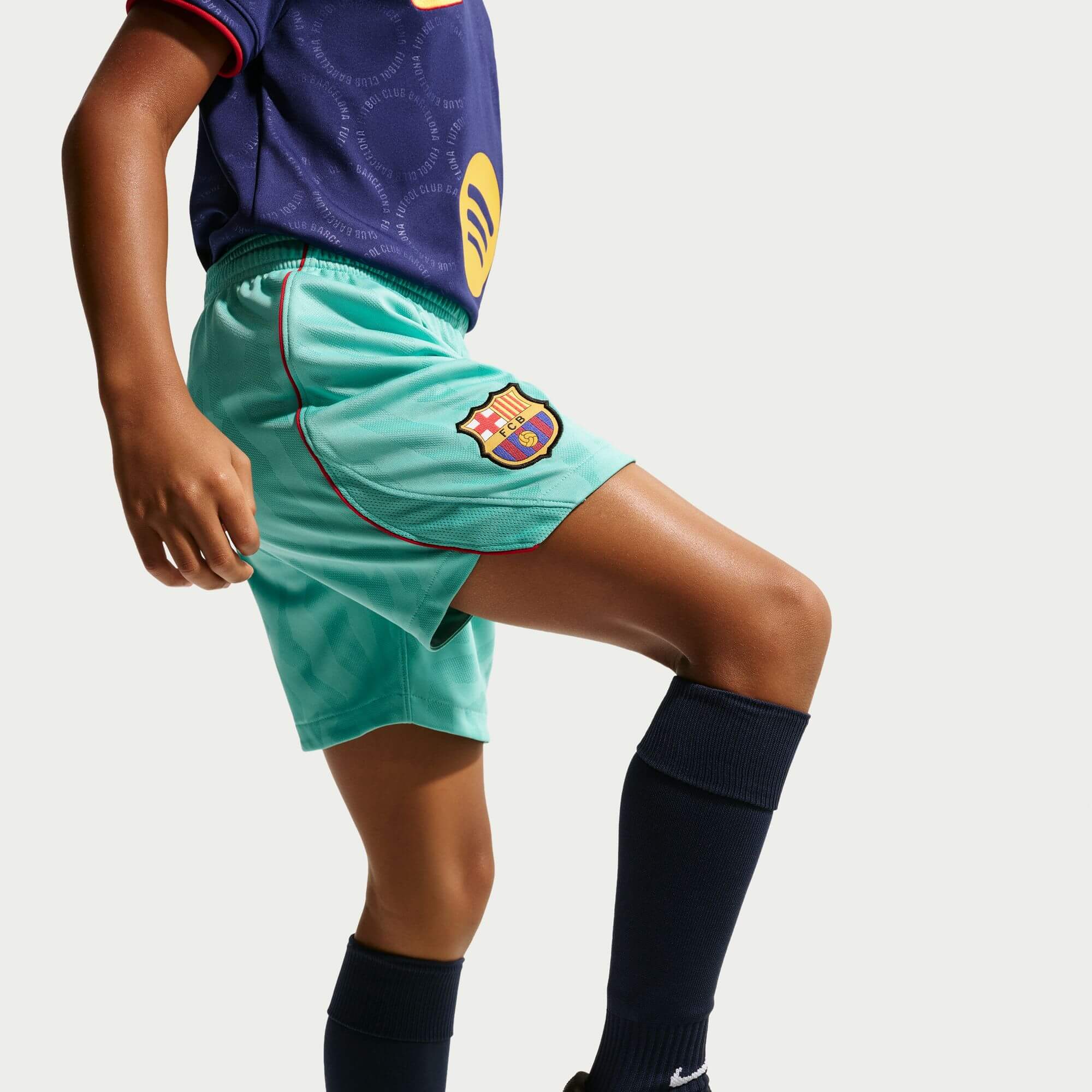 Nike 2026-27 FC Barcelona Youth Stadium Third Shorts (Model - Side 2)