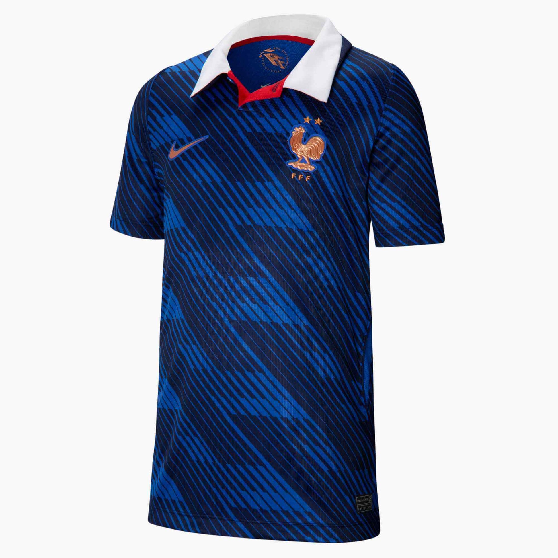Nike 2026-27 France Youth Stadium Home Soccer Jersey (Front)