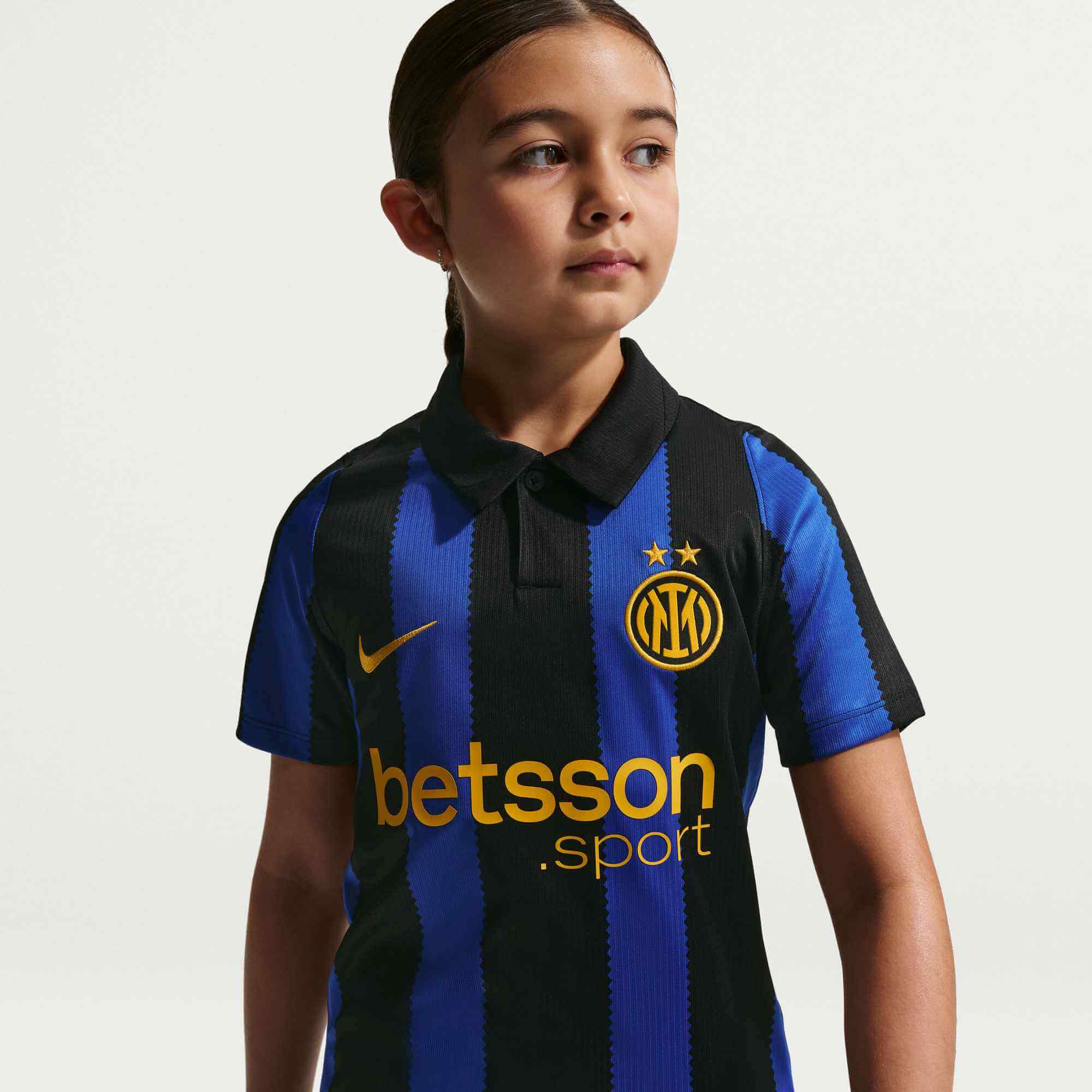 Nike 2026-27 Inter Milan Youth Stadium Home Soccer Jersey (Model 1 - Front)