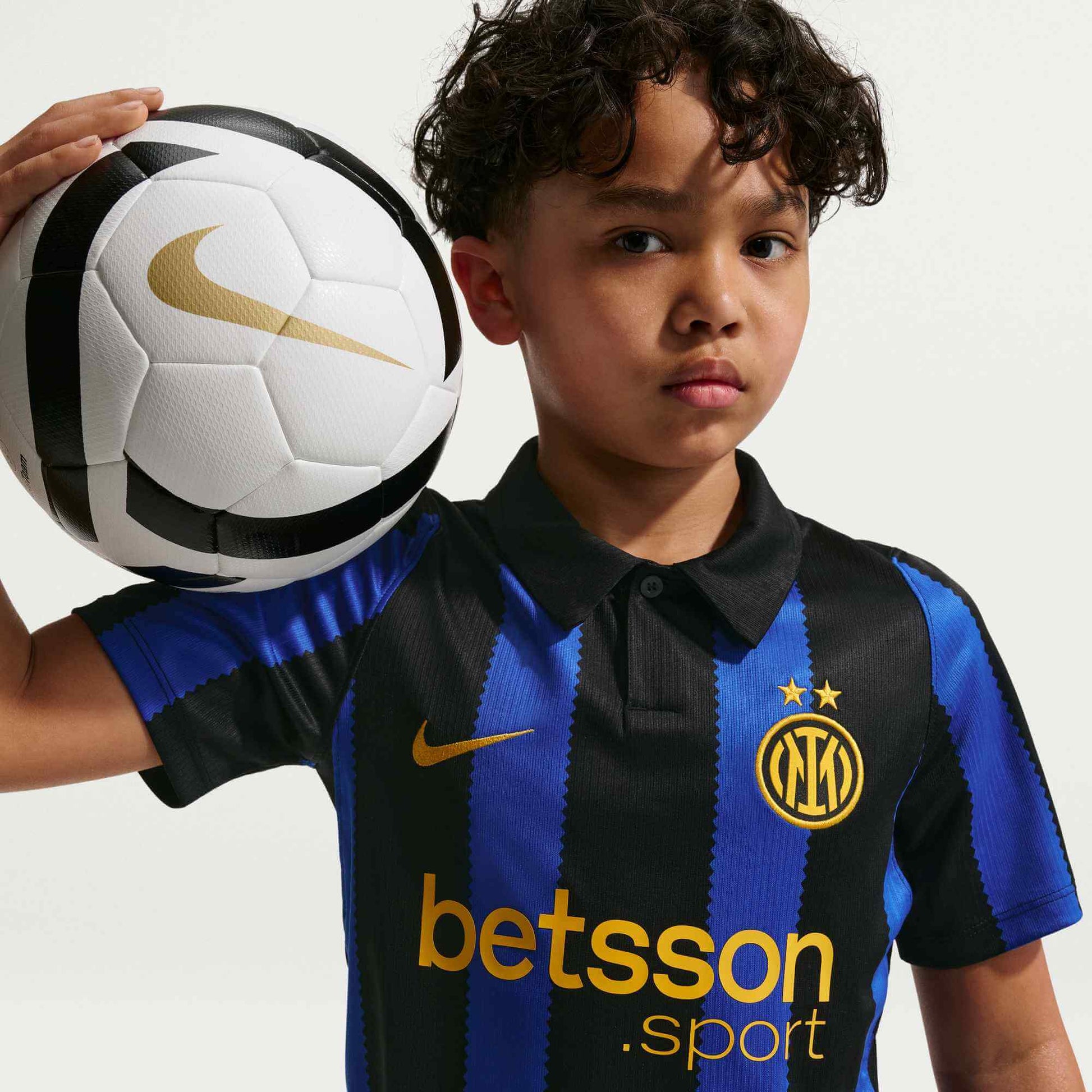 Nike 2026-27 Inter Milan Youth Stadium Home Soccer Jersey (Model 2 - Front)