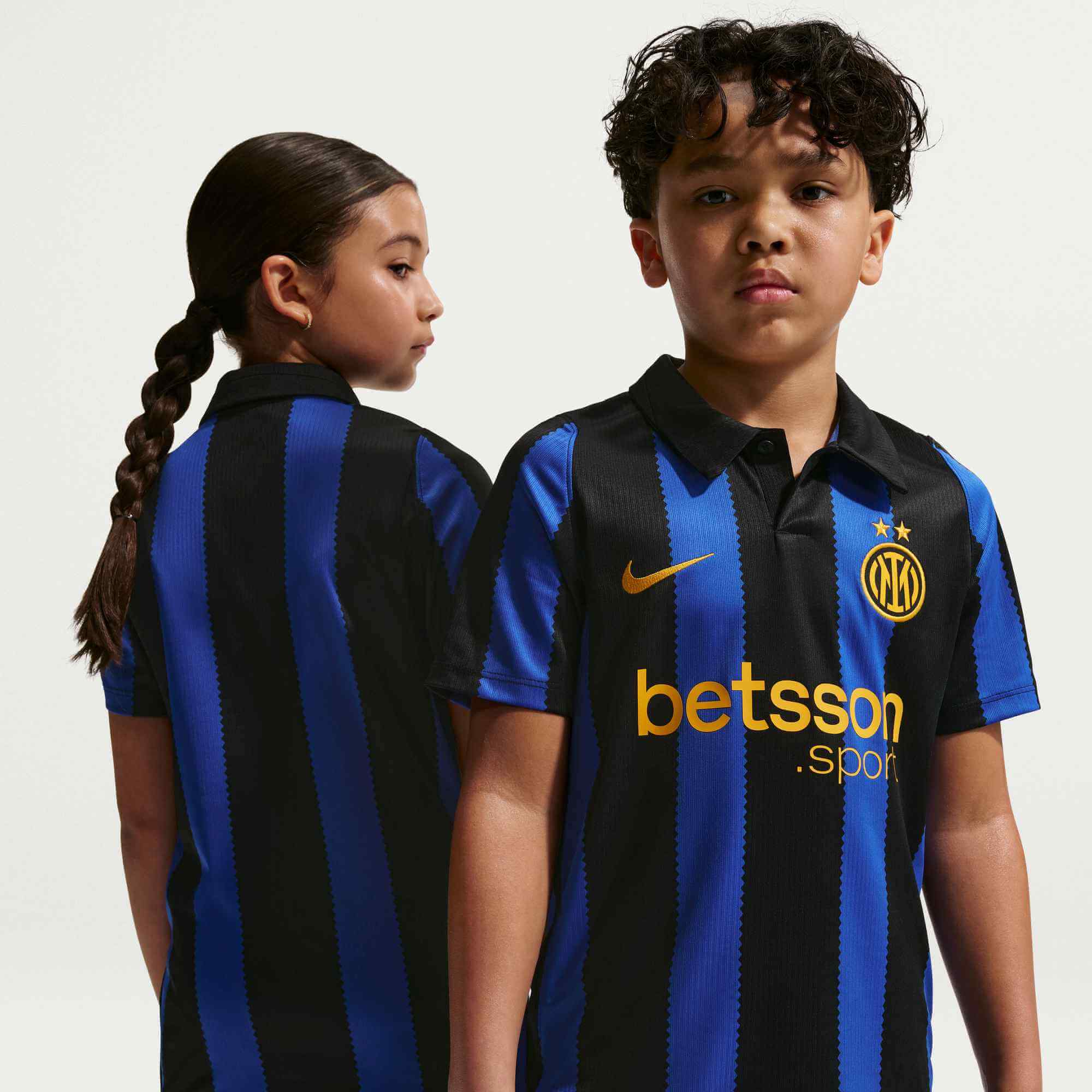 Nike 2026-27 Inter Milan Youth Stadium Home Soccer Jersey (Models - Back and Front)