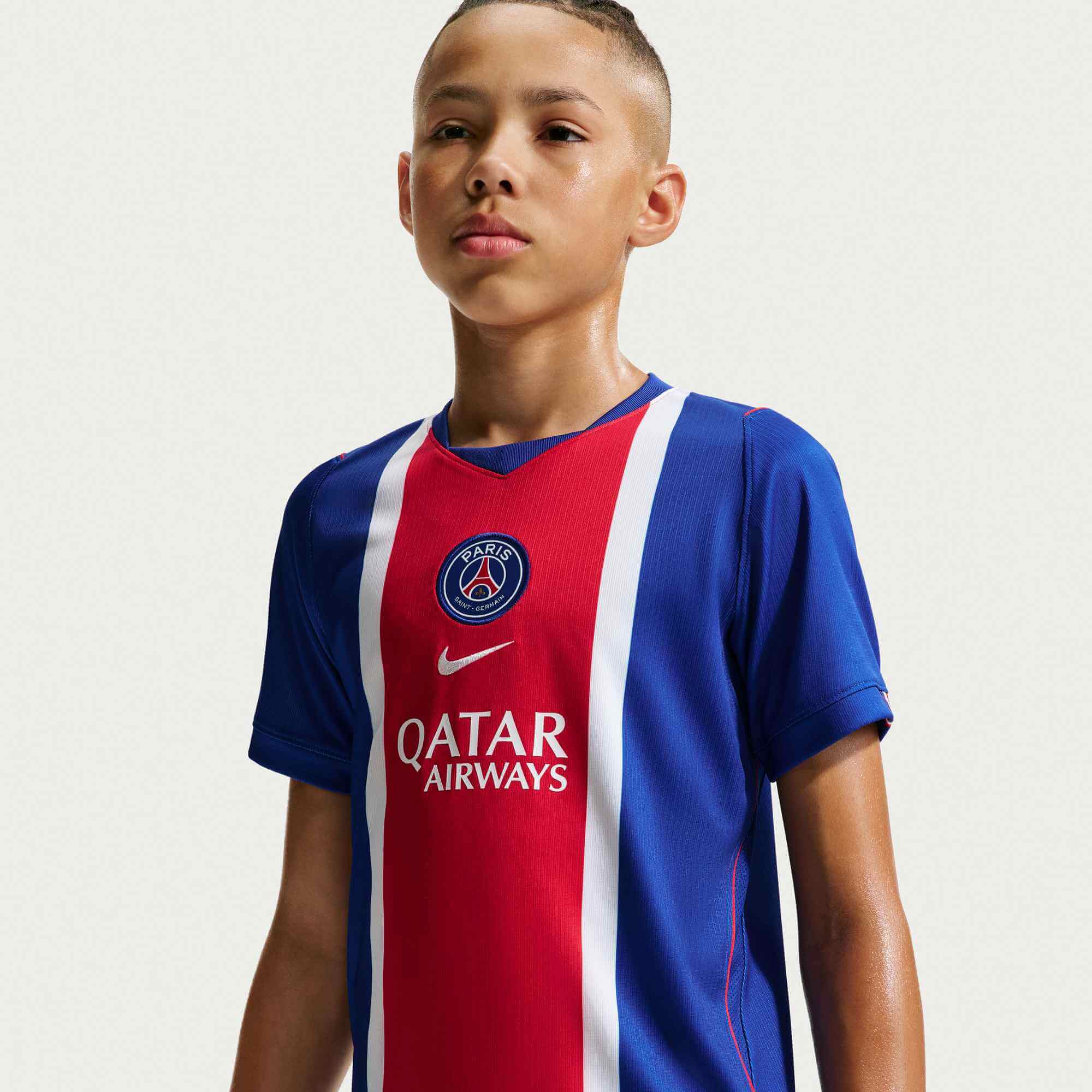 Nike 2026-27 PSG Youth Stadium Home Soccer Jersey (Model 2 - Front)