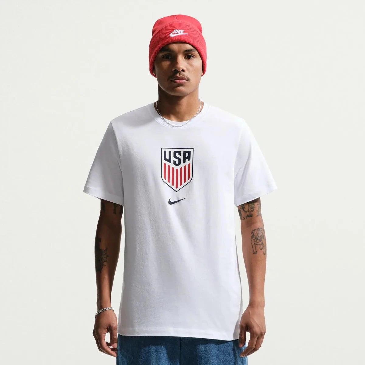 Nike 2026-27 USMNT Men's Crest Tee White (Model - Front)
