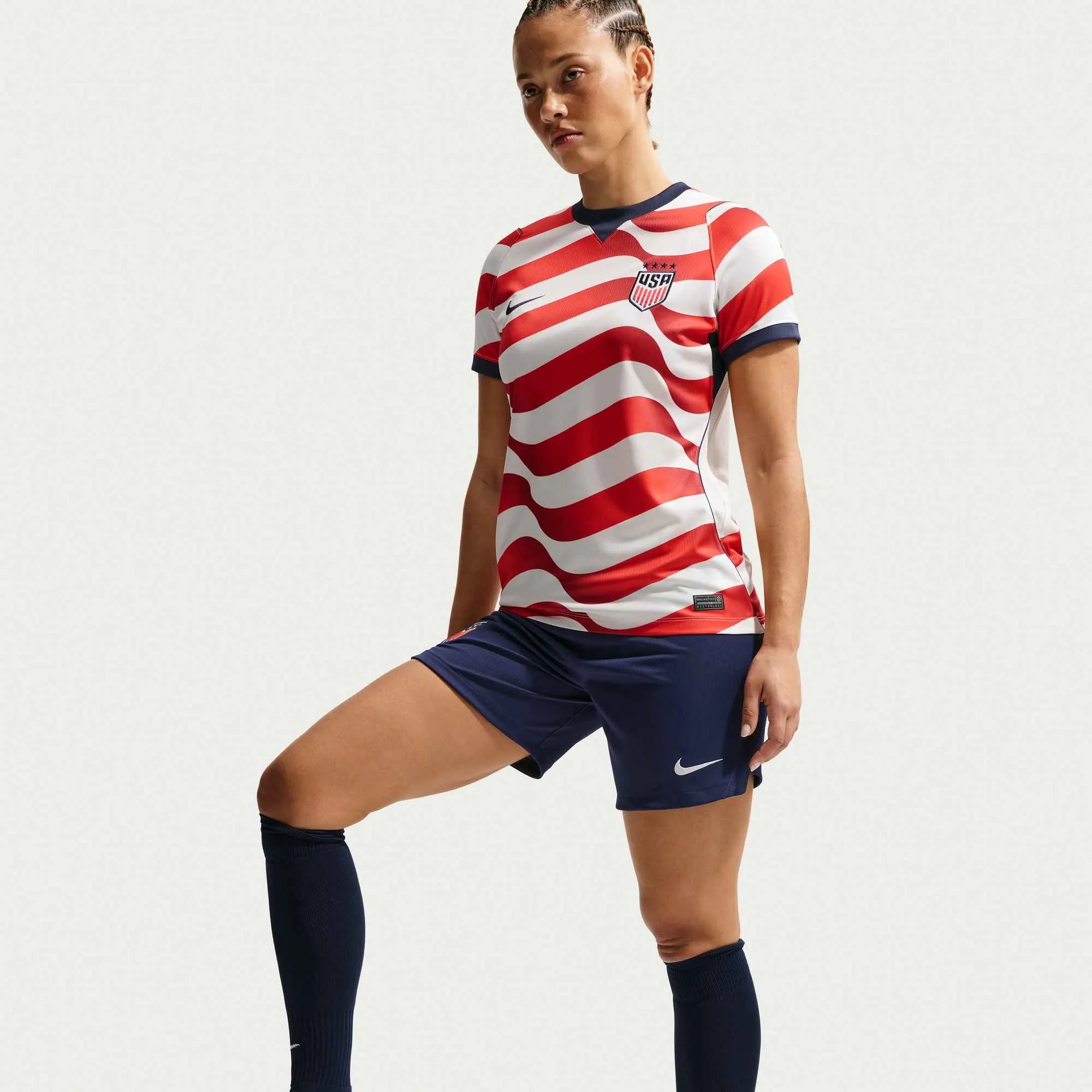 Nike 2026-27 USMNT Women's Stadium Home Shorts (Model - Side)