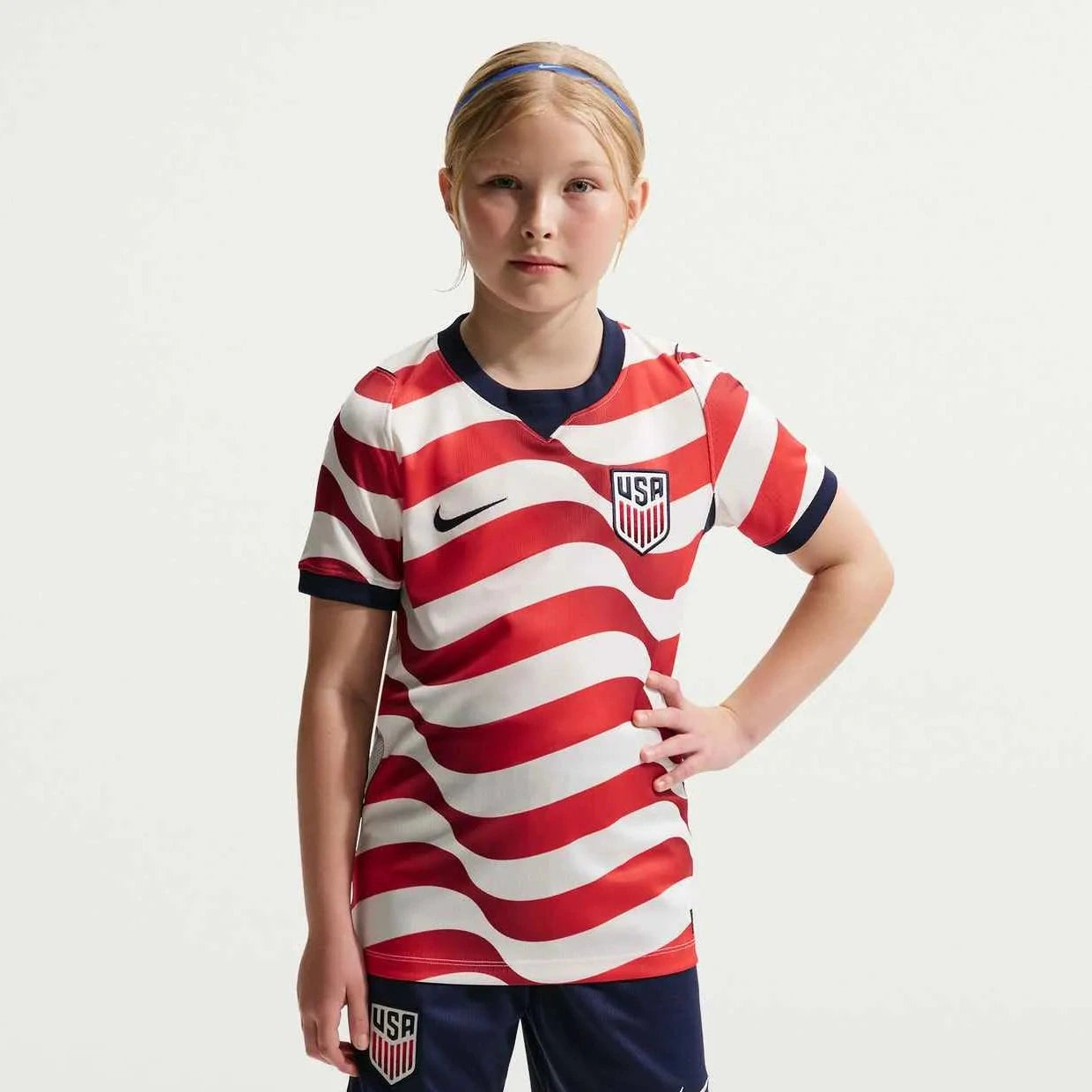 Nike 2026-27 USMNT Youth Stadium Home Soccer Jersey (Model - Front)