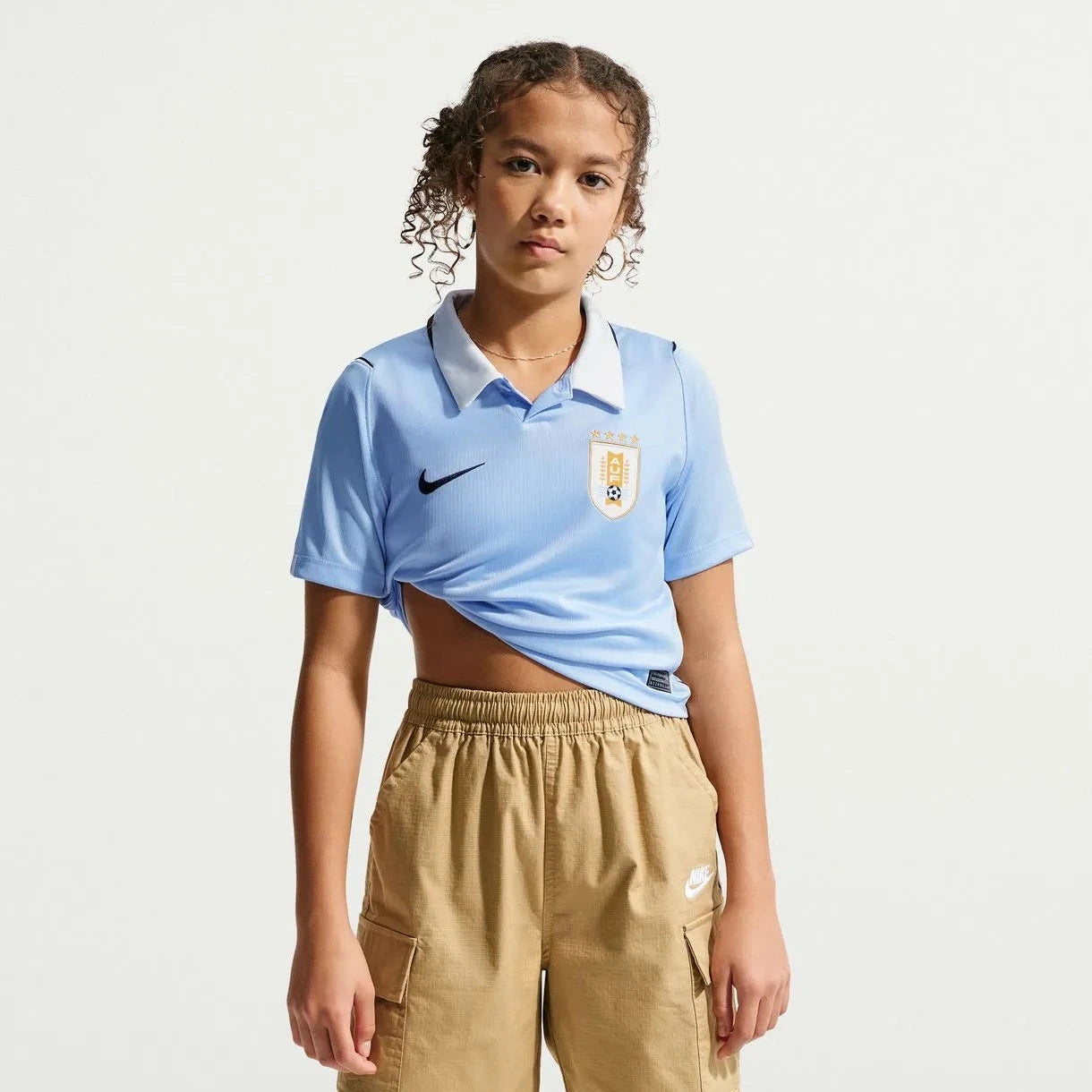 Nike 2026-27 Uruguay Youth Stadium Home Soccer Jersey (Model 2 - Front)