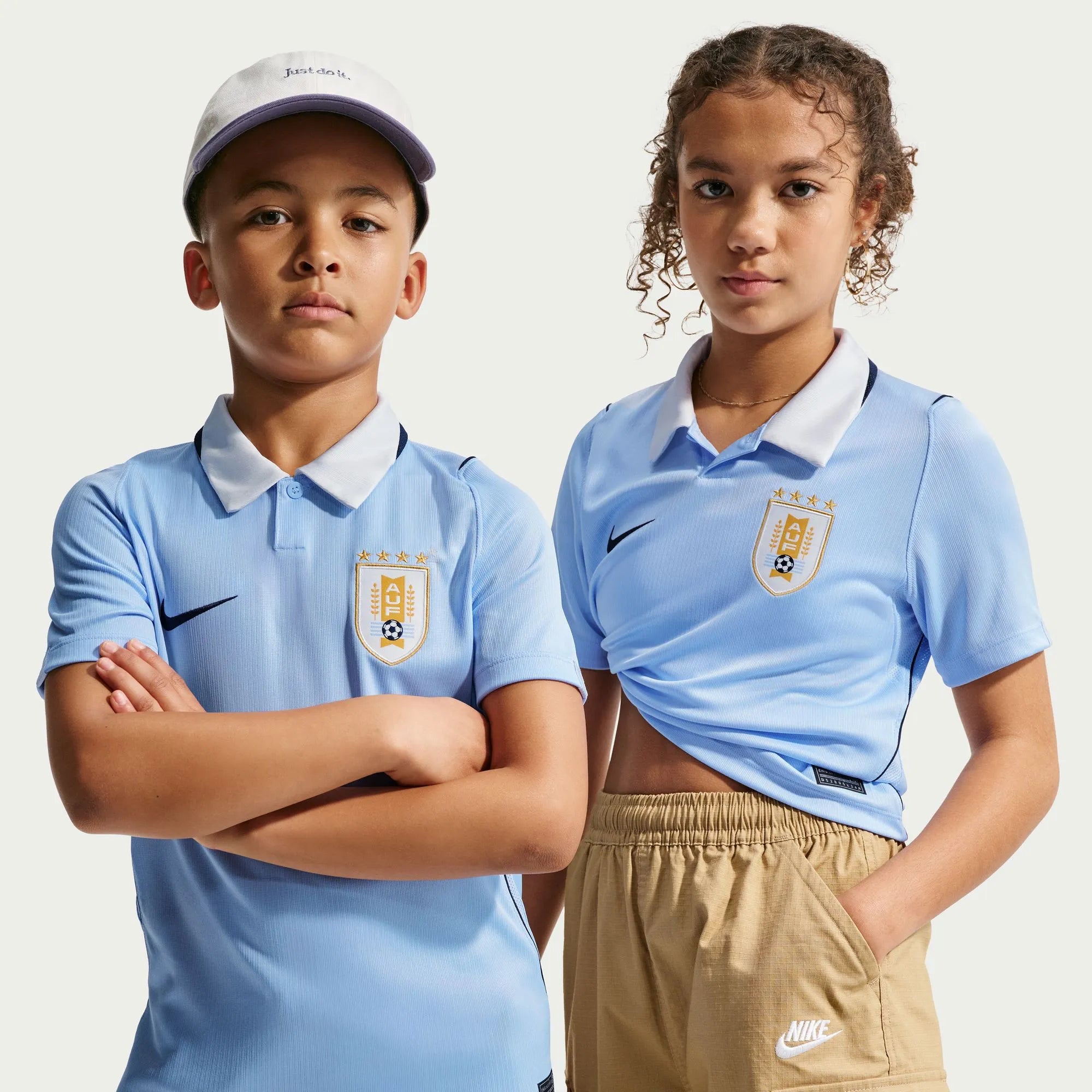 Nike 2026-27 Uruguay Youth Stadium Home Soccer Jersey (Models - Front)