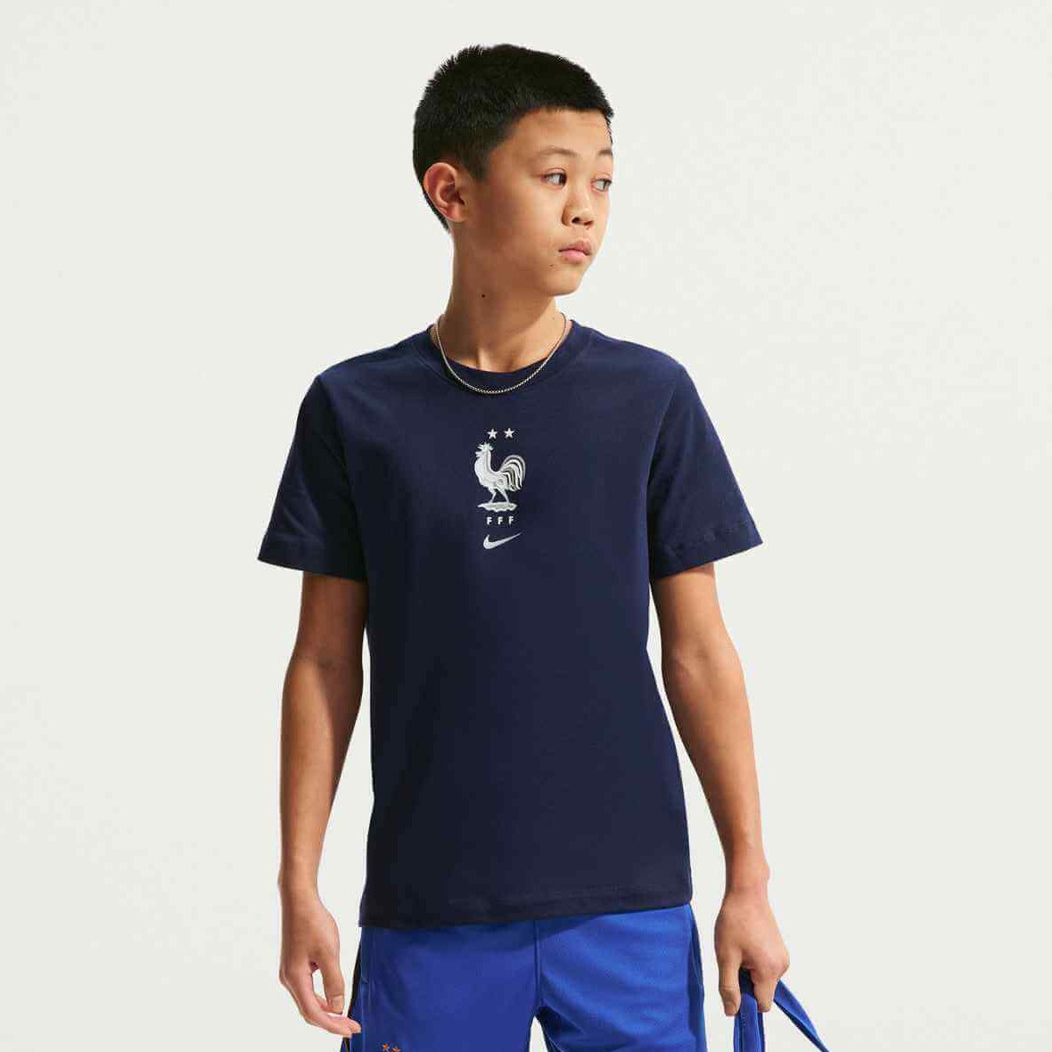 Nike 2026 France Youth Crest Tee (Model - Front)