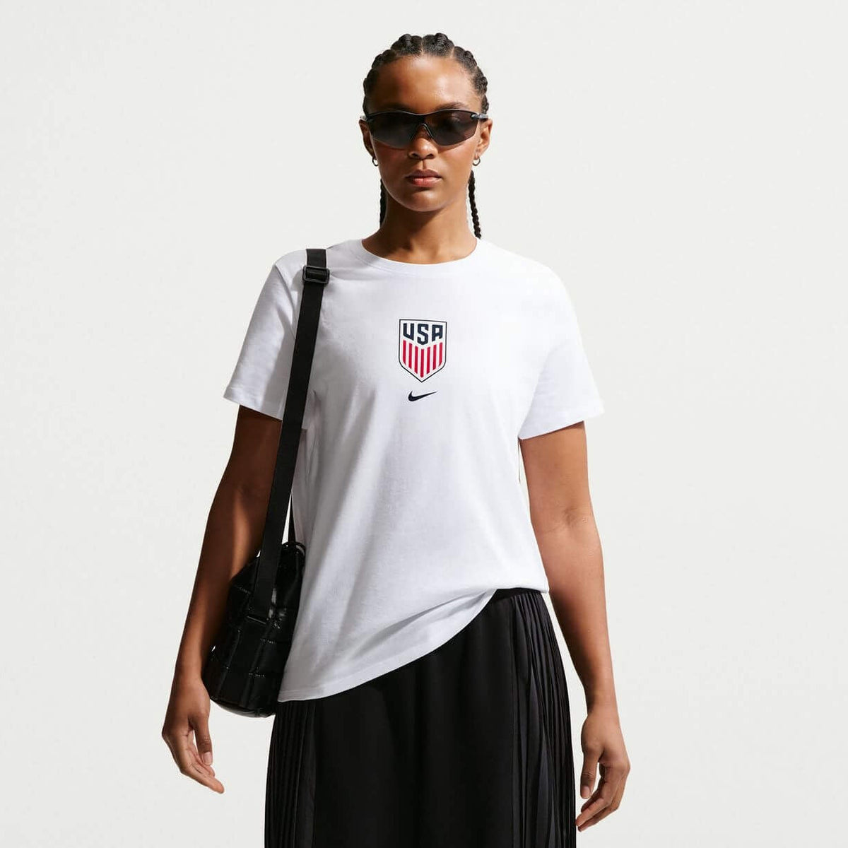 Nike 2026 USMNT Women's Crest Tee (Model - Front)
