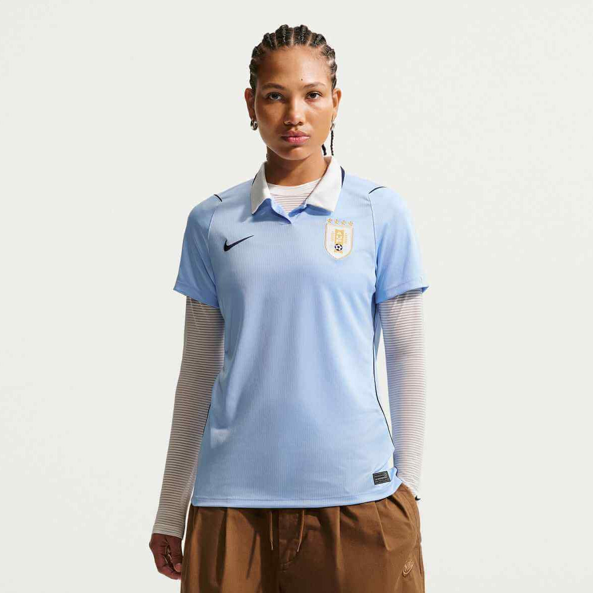 Nike 2026 Uruguay Women's Stadium Home Soccer Jersey (Model - Front)