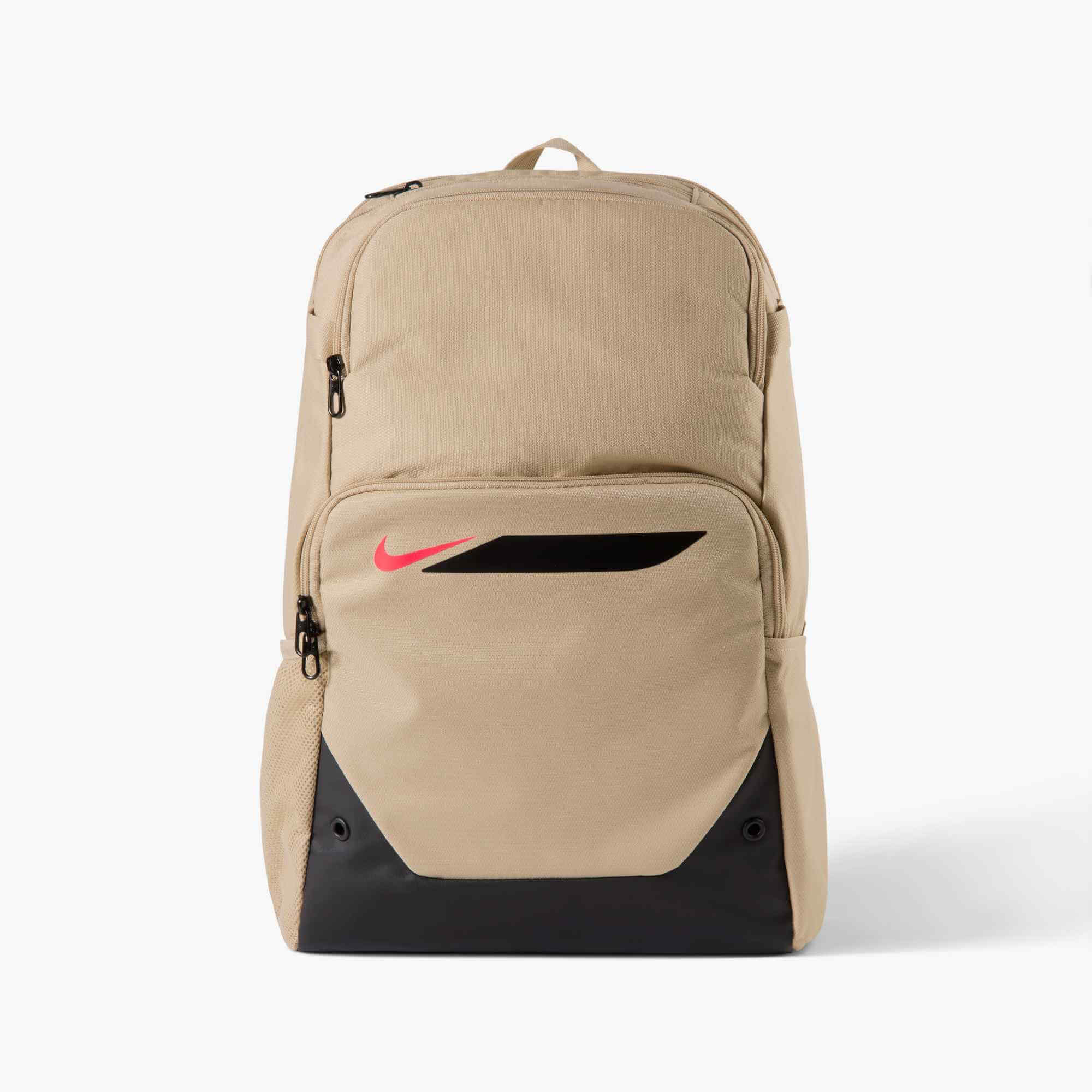 Nike Academy Soccer Backpack (Large, 30L) Linen/Black (Front)