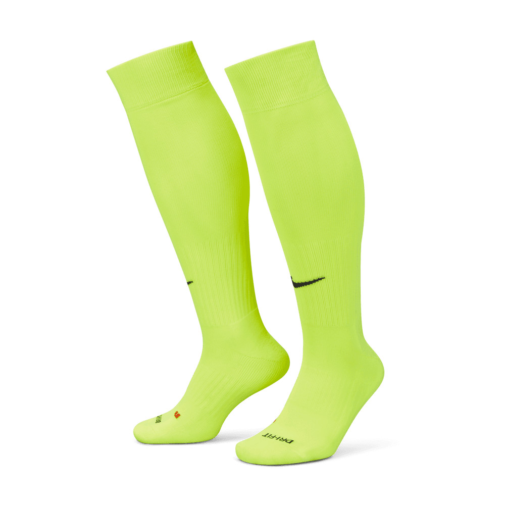 Nike Classic Knee-High Socks Hi-Vis Yellow (Pair - Lateral)