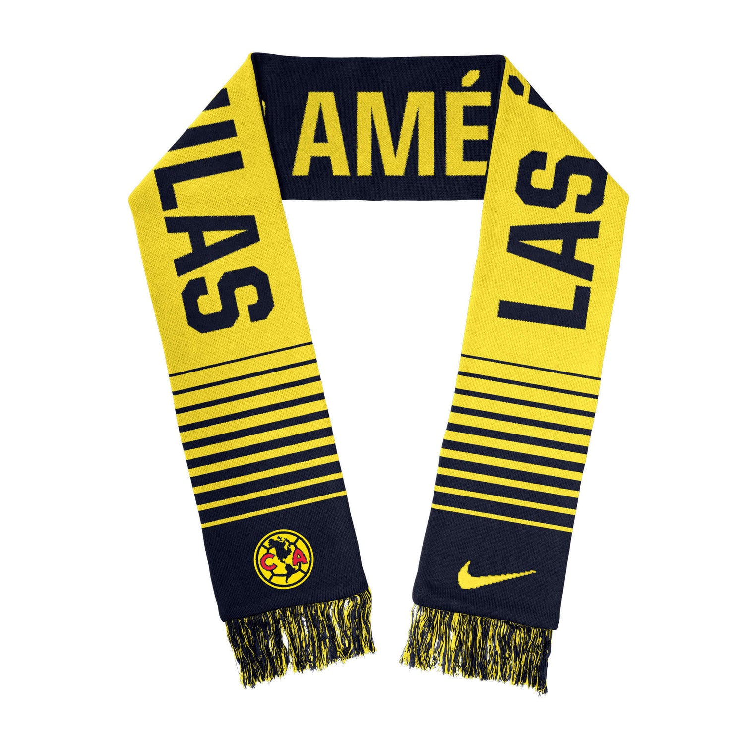 Nike Club America Local Verbiage Scarf - Navy-Yellow (Front)