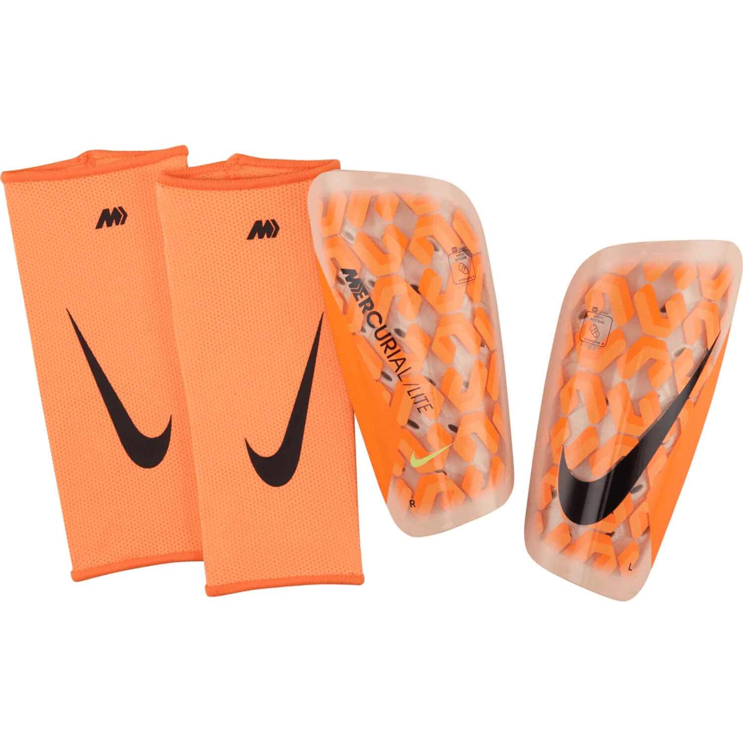 Nike FA23 Mercurial Lite Shinguards Atomic Orange Total Orange Black (Set)