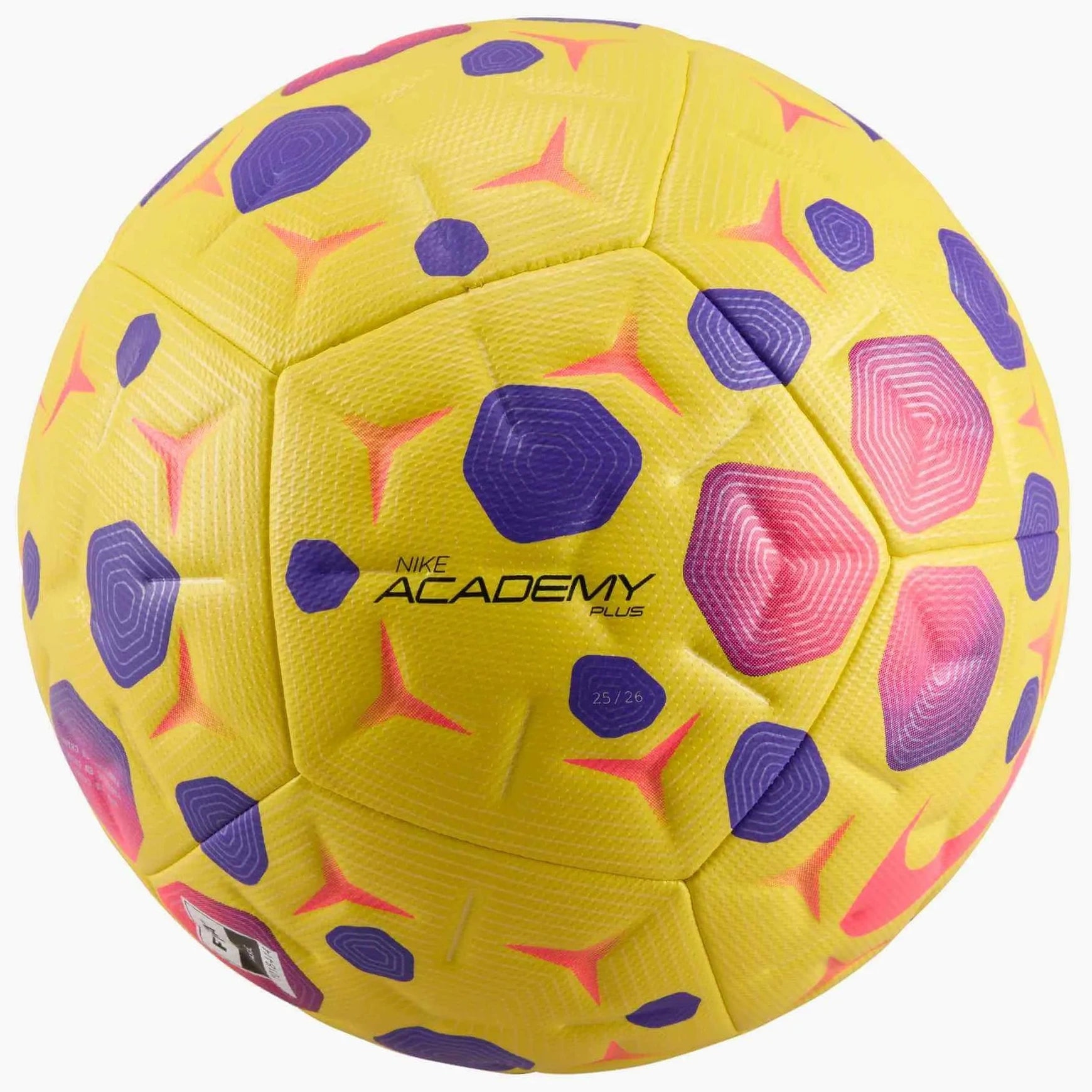 Nike FA25 Academy Plus Soccer Ball Yellow/Purple/Hyper Pink (Back)