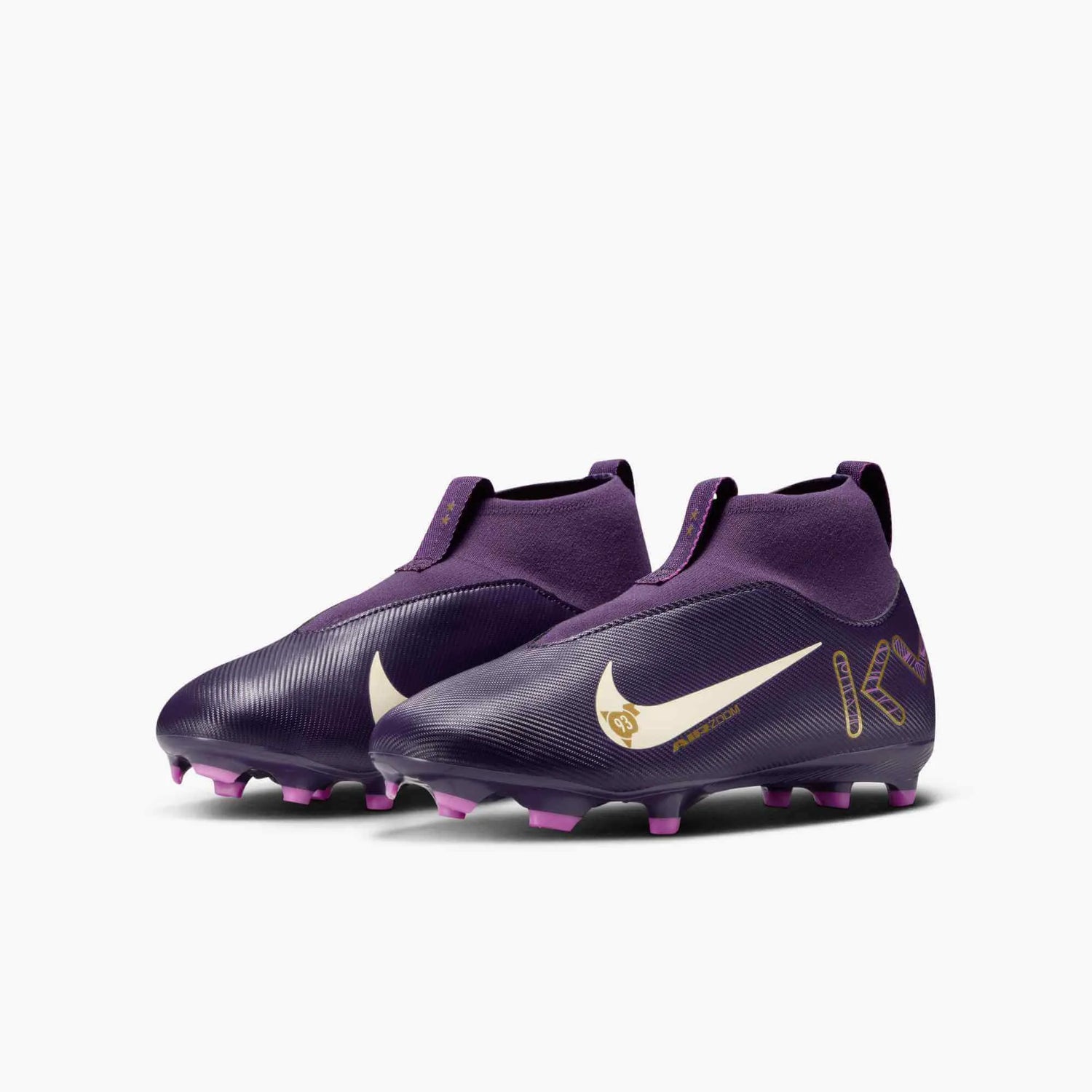 Nike JR Zoom Superfly 10 Academy KM Firm_Multi Ground Soccer Cleats - Mbappe PE (SU25) (Pair - Lateral)