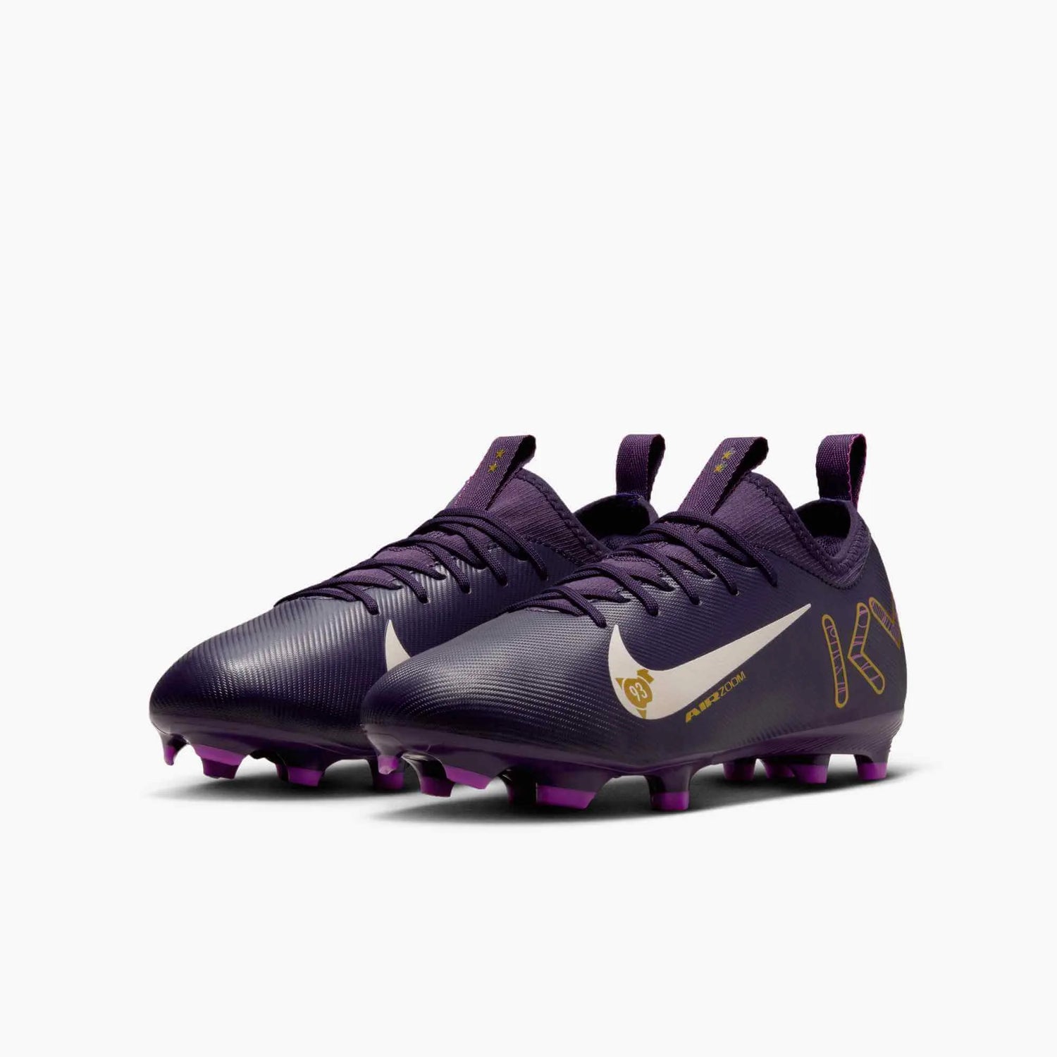 Nike JR Zoom Vapor 16 Academy KM Firm_Multi Ground Soccer Cleats - Mbappe PE (SU25) (Pair - Lateral)