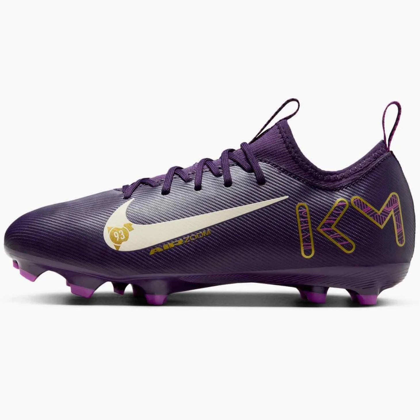 Nike JR Zoom Vapor 16 Academy KM Firm_Multi Ground Soccer Cleats - Mbappe PE (SU25) (Side 1)