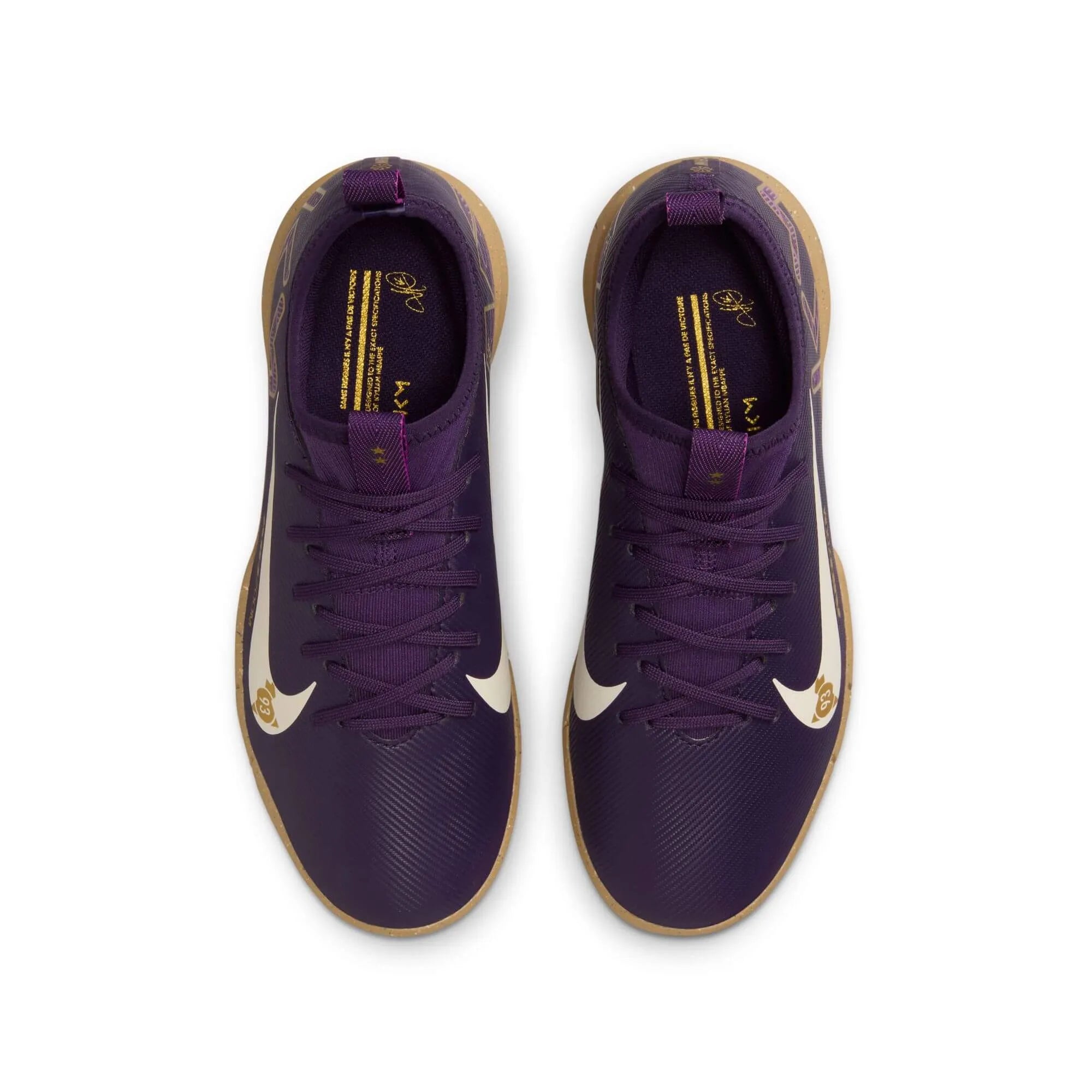 Nike JR Zoom Vapor 16 Academy KM indoor Soccer Shoes - Mbappe PE (SU25) (Pair - Top)