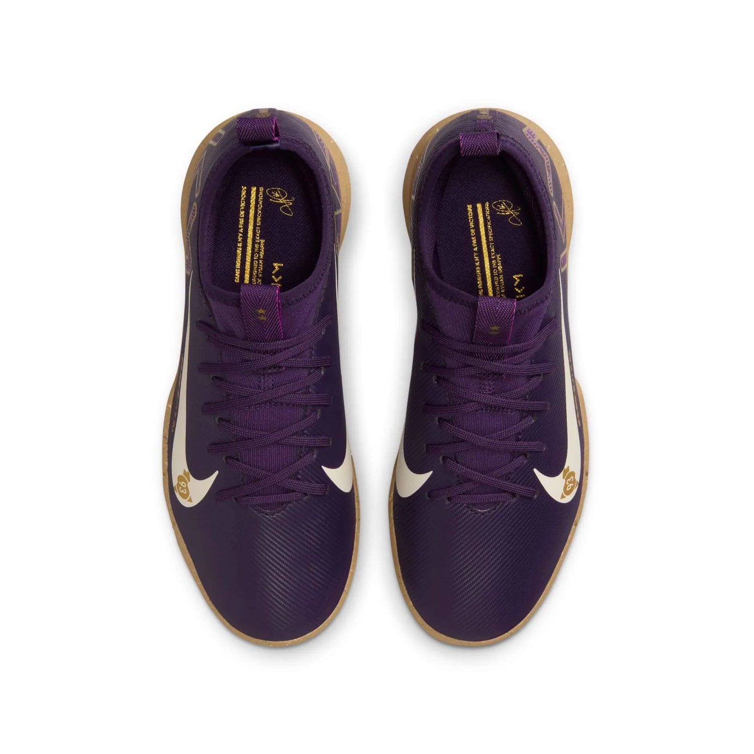 Nike JR Zoom Vapor 16 Academy KM indoor Soccer Shoes - Mbappe PE (SU25) (Pair - Top)
