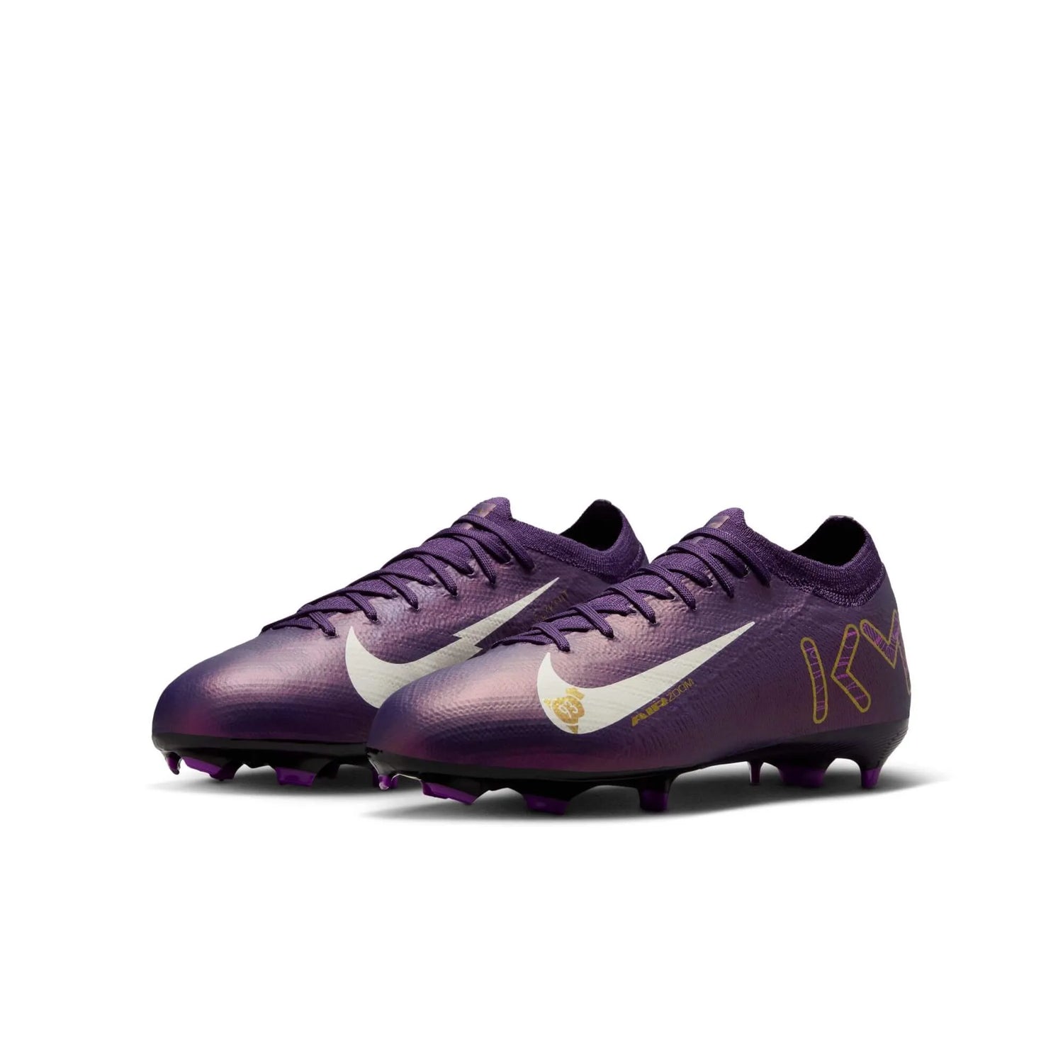 Nike JR Zoom Vapor 16 Pro KM Firm Ground Soccer Cleats - Mbappe PE (SU25) (Pair - Lateral)