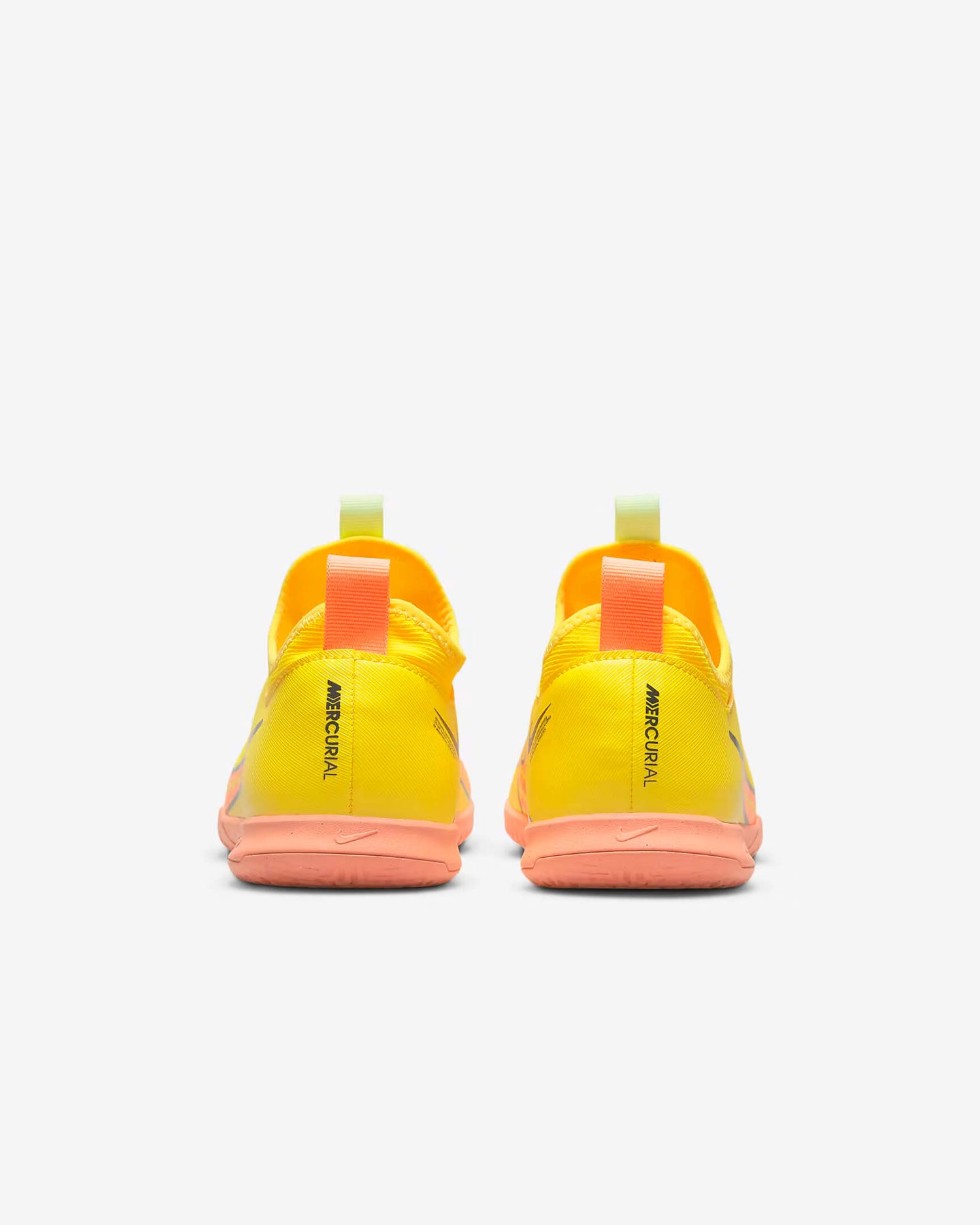 Nike Jr Zoom Vapor 15 Academy Indoor - Yellow Strike-Sunset Glow (Pair - Back)