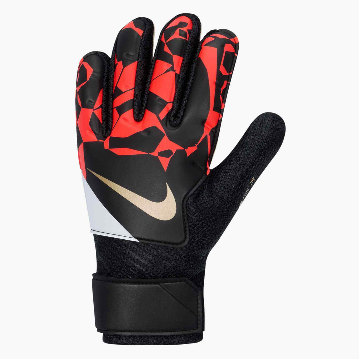 Nike Junior Match Goalkeeper Gloves Black-Bright Crimson-Blur (Single - Outer)