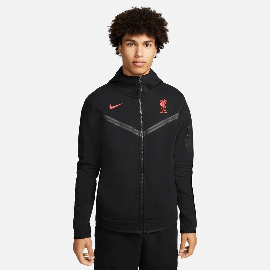 Nike Liverpool Mens Away Tech Fleece Windrunner Full-Zip Hoodie (Model - Front)