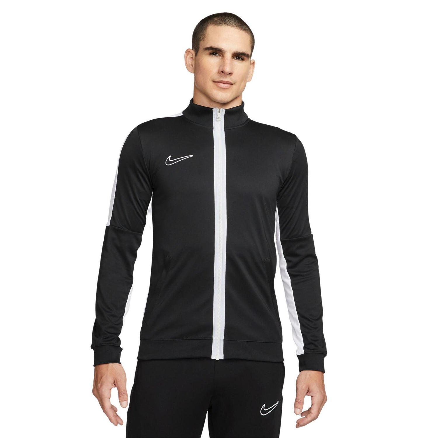Nike Men's Dri-Fit Academy 23 Track Jacket Black-White (Model - Front)