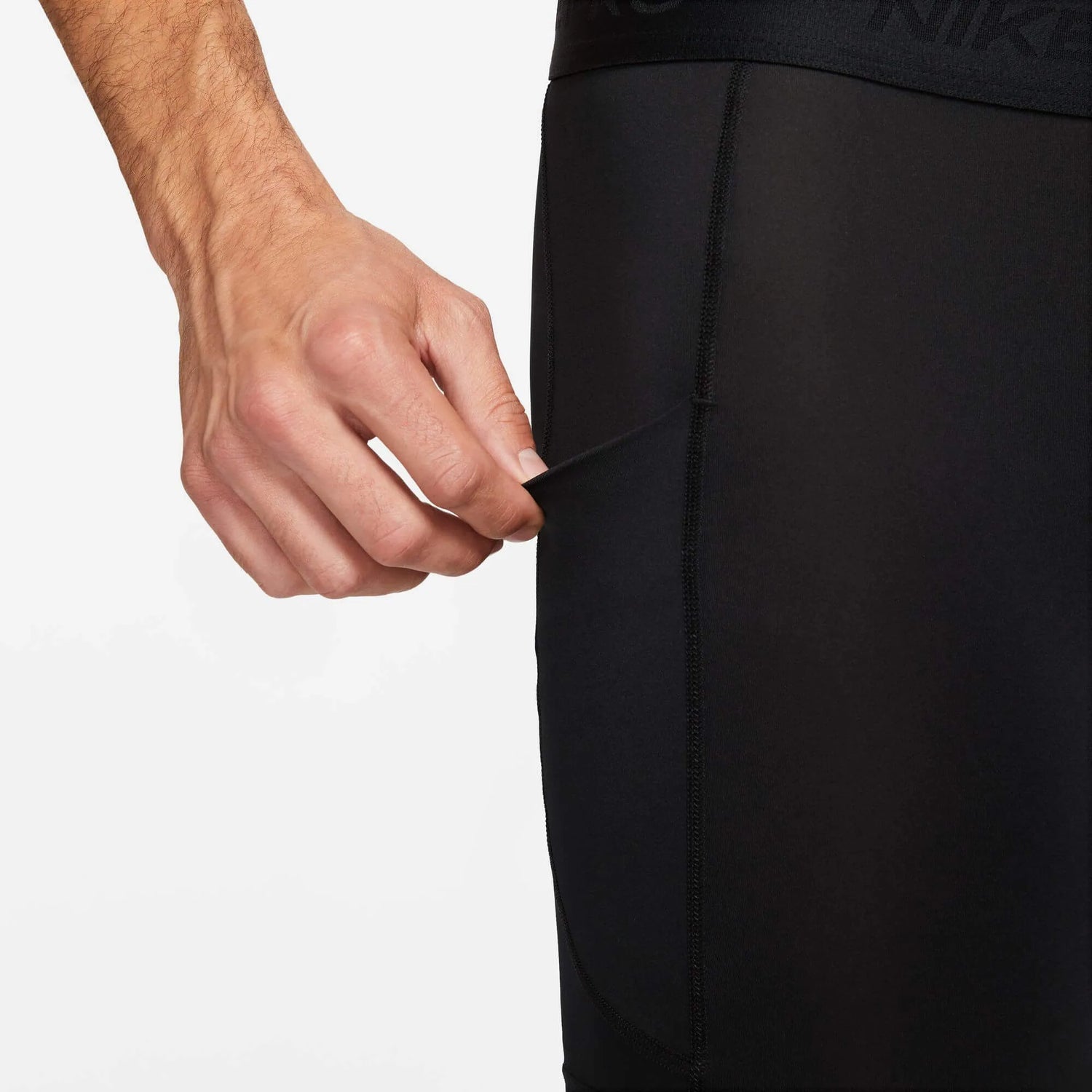Nike Men's Pro DF Shorts Black-White (Detail 3)