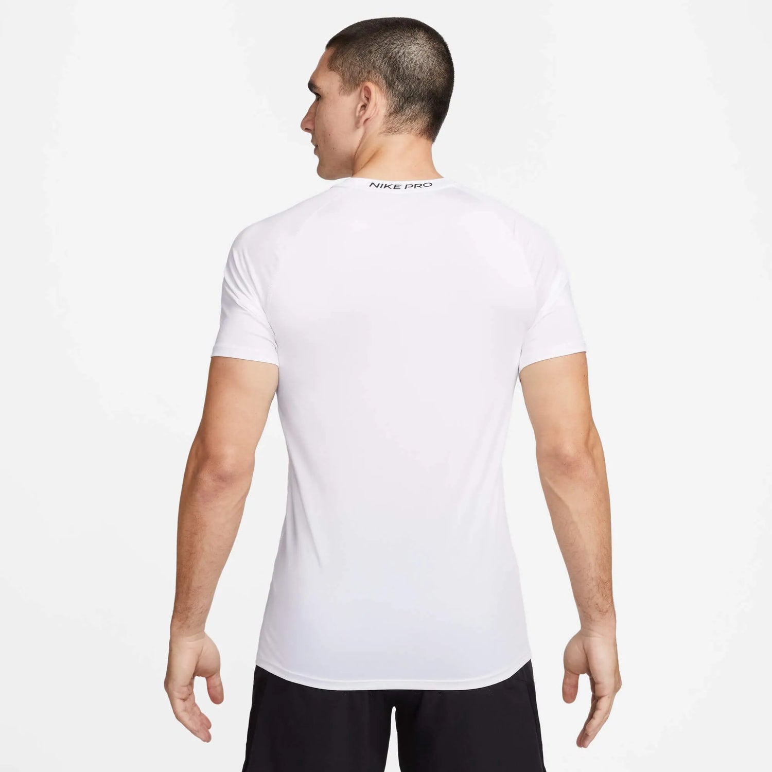 Nike Men's Pro DF Slim Top White (Model - Back)