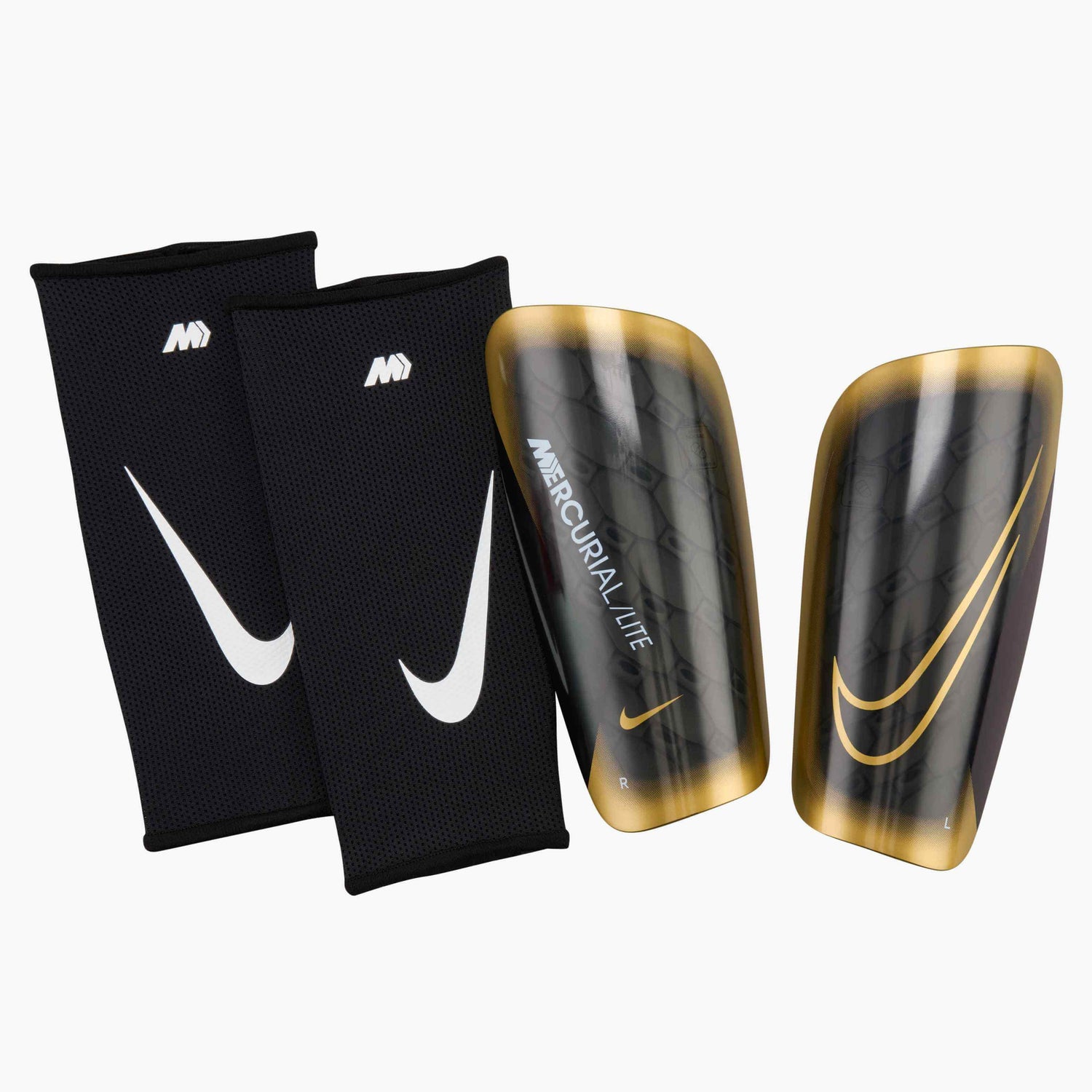 Nike Mercurial Lite Shinguards Black/Black/Metallic Gold Coin (Set)