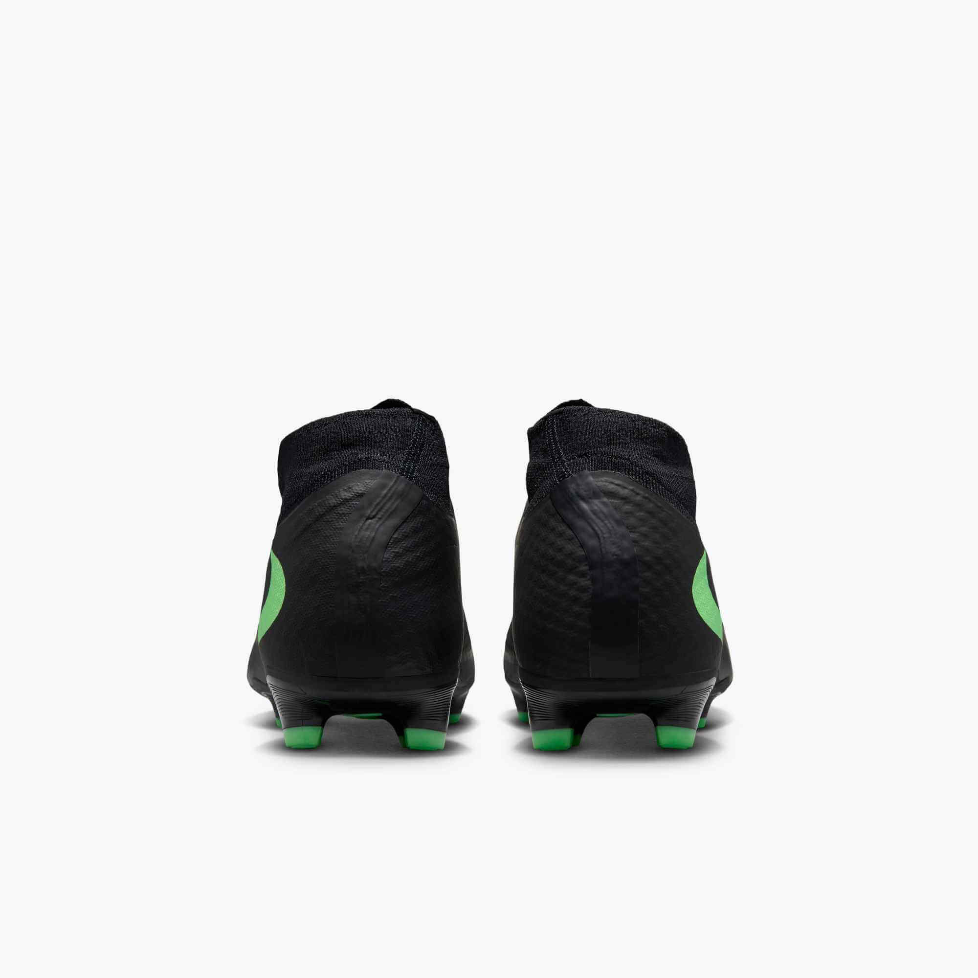 Nike Phantom 6 High Academy Firm_Multi Ground Soccer Cleats - Shadow Pack (FA26) Black-Illusion Green-Black (Pair - Back)