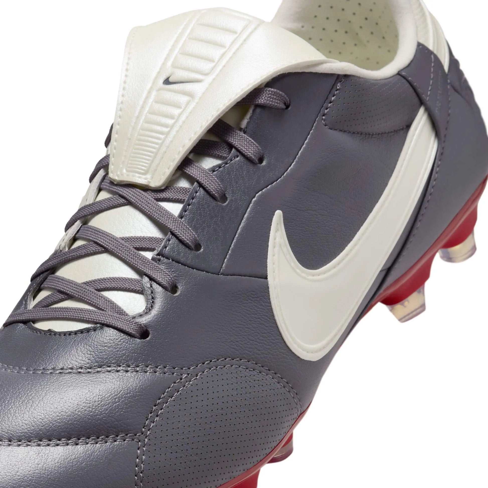 Nike Premier III Firm Ground Soccer Cleats Light Graphite/Varsity Red/Metallic Summit White (Detail 2)