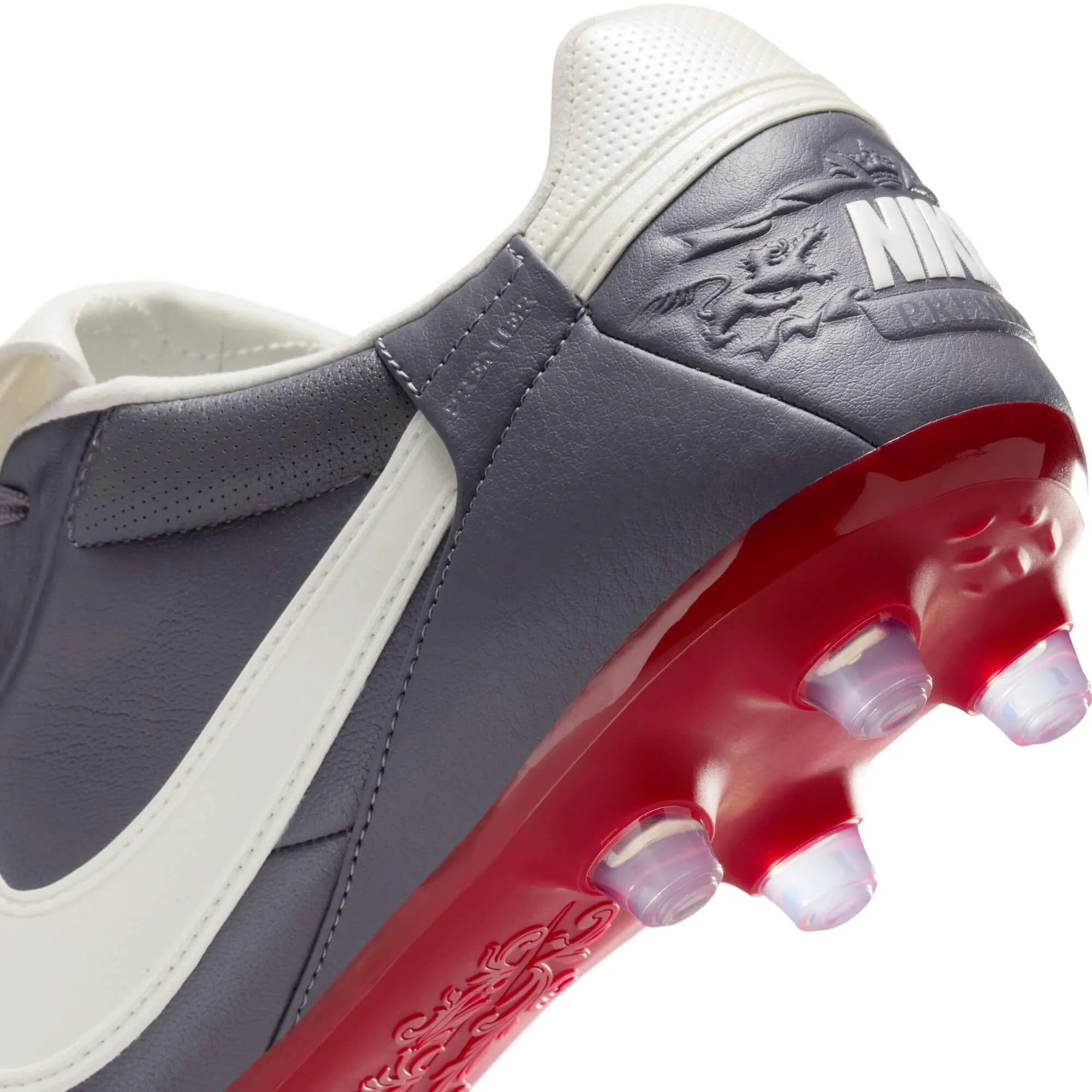 Nike Premier III Firm Ground Soccer Cleats Light Graphite/Varsity Red/Metallic Summit White (Detail 3)