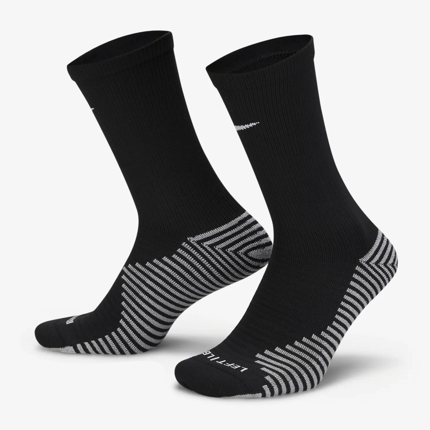 Nike Strike Crew Socks Black - White (Pair - Lateral)