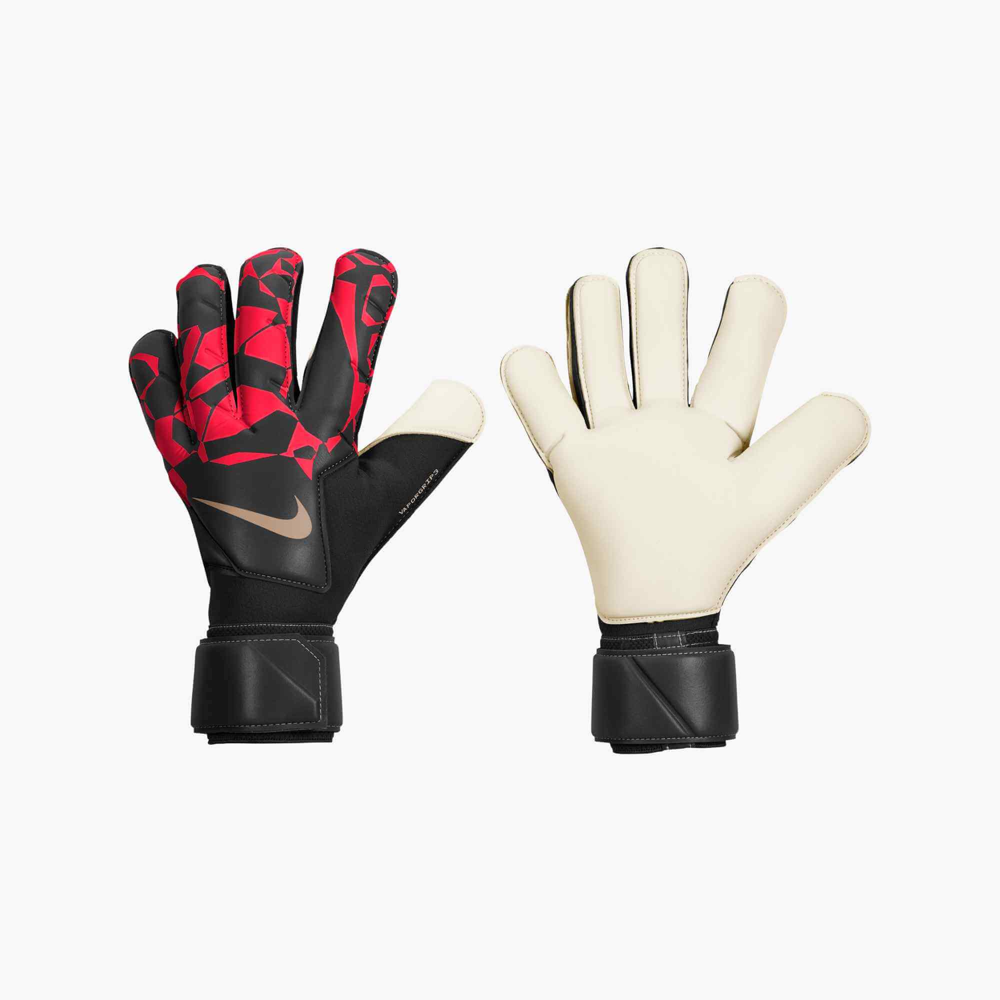Nike Vapor Grip3 Goalkeeper Gloves Black-Bright Crimson-Blur (Pair - Outer and Inner)