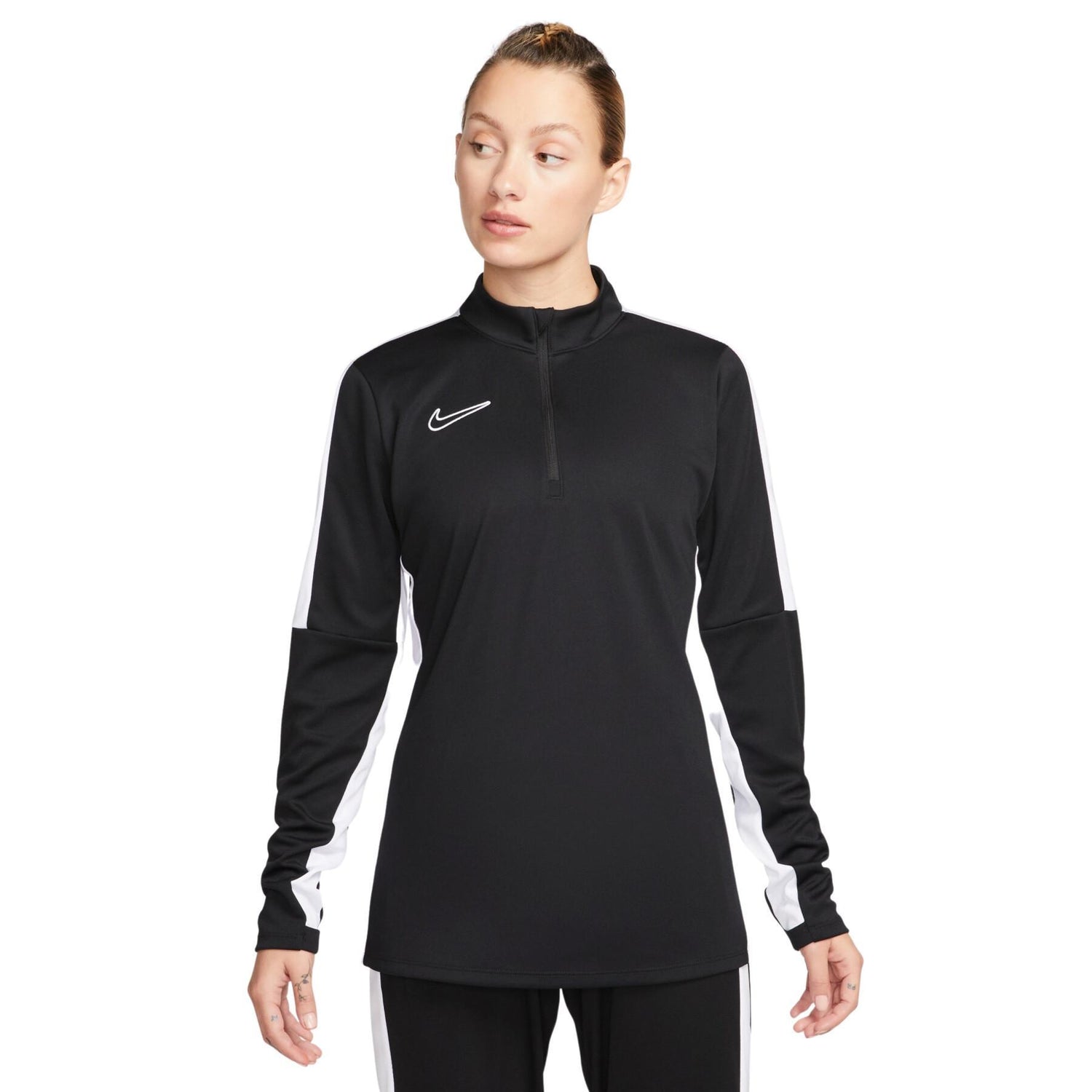 Nike Women's Academy 23 Drill Top  Black-White (Model - Front)