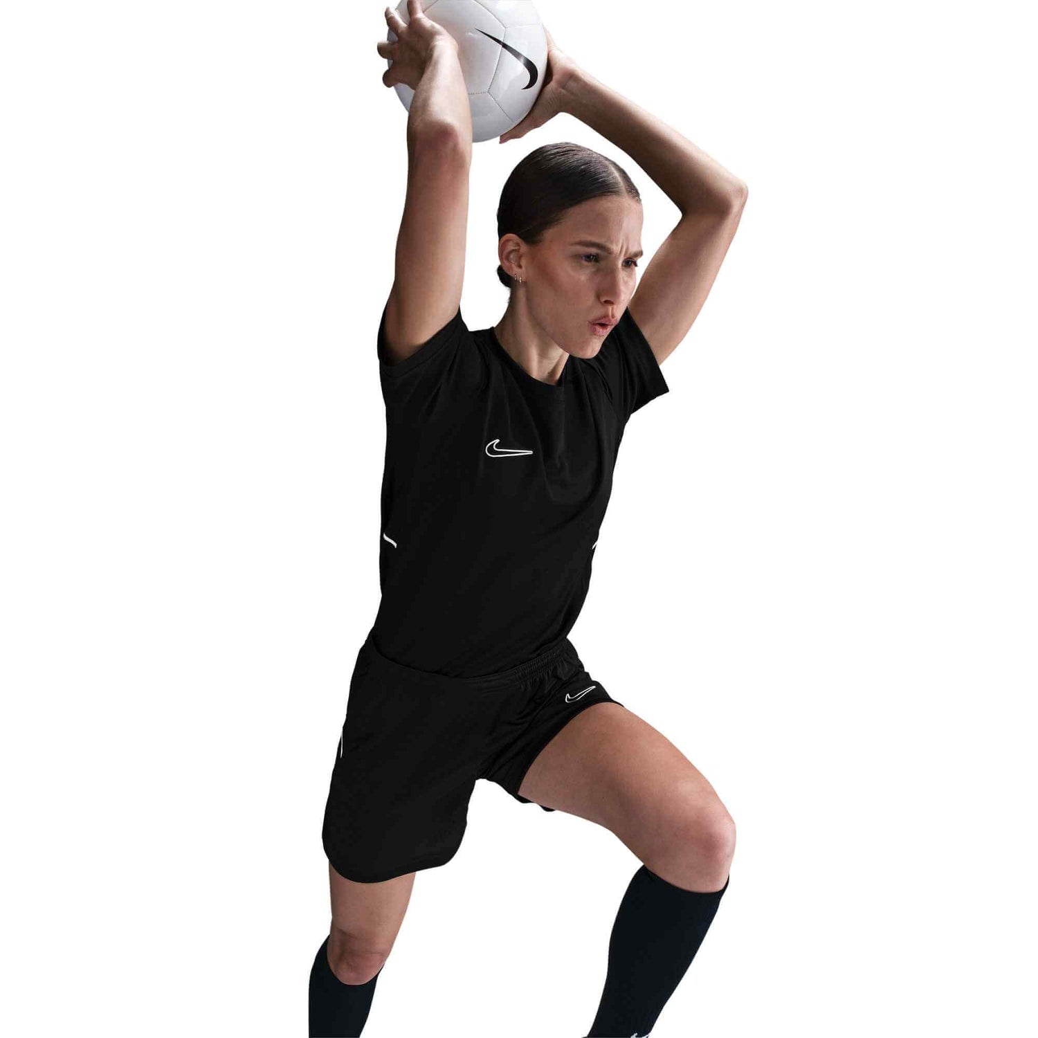 Nike Women's DF Academy 25 Top Black_Black_White_White (Model - Side)